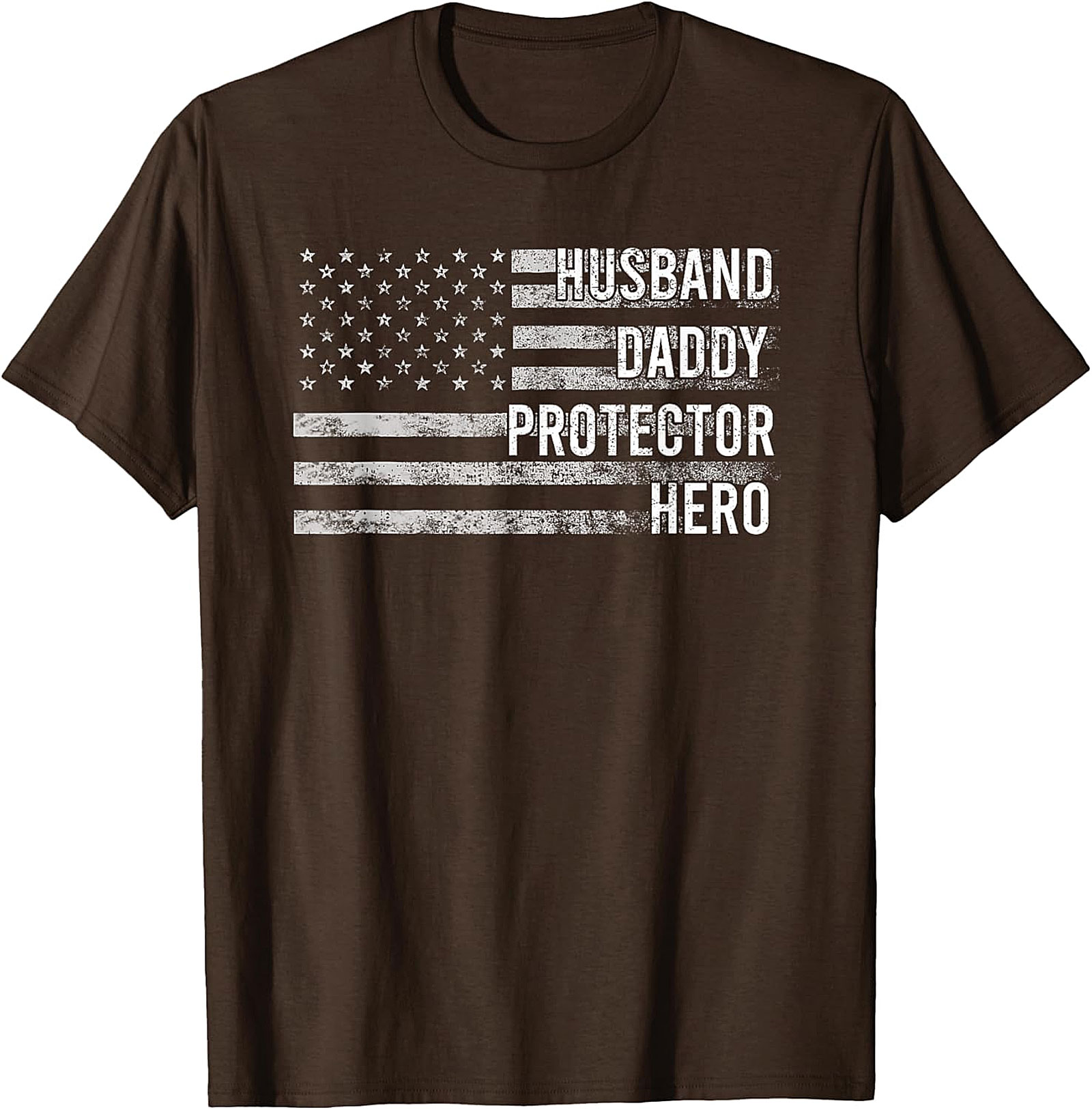 Husband Daddy Protector Hero American Flag T-Shirt
