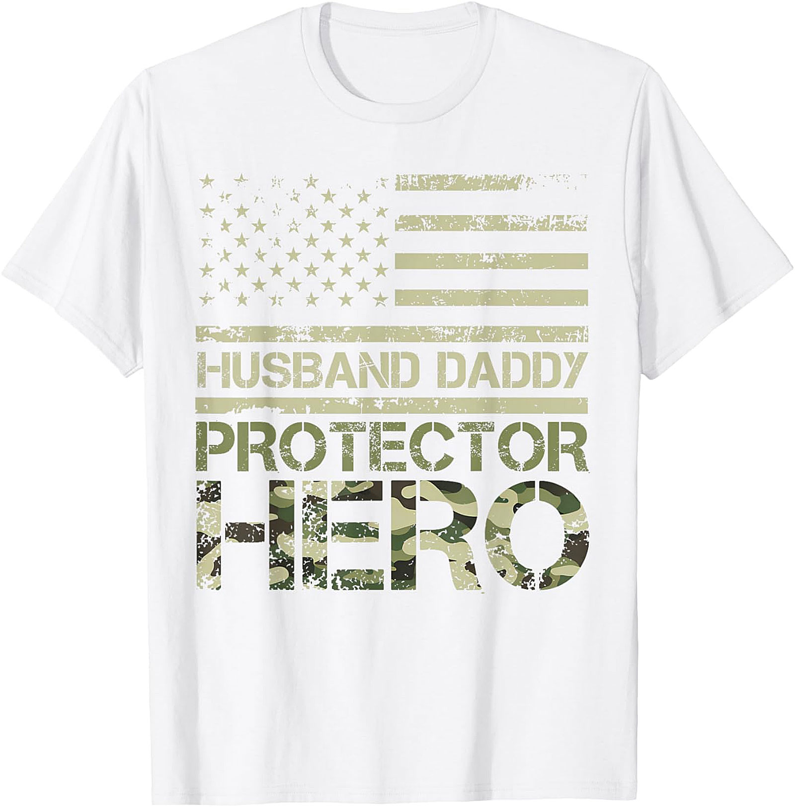 Husband Daddy Protector Hero T-Shirt | Patriotic Dad Gift