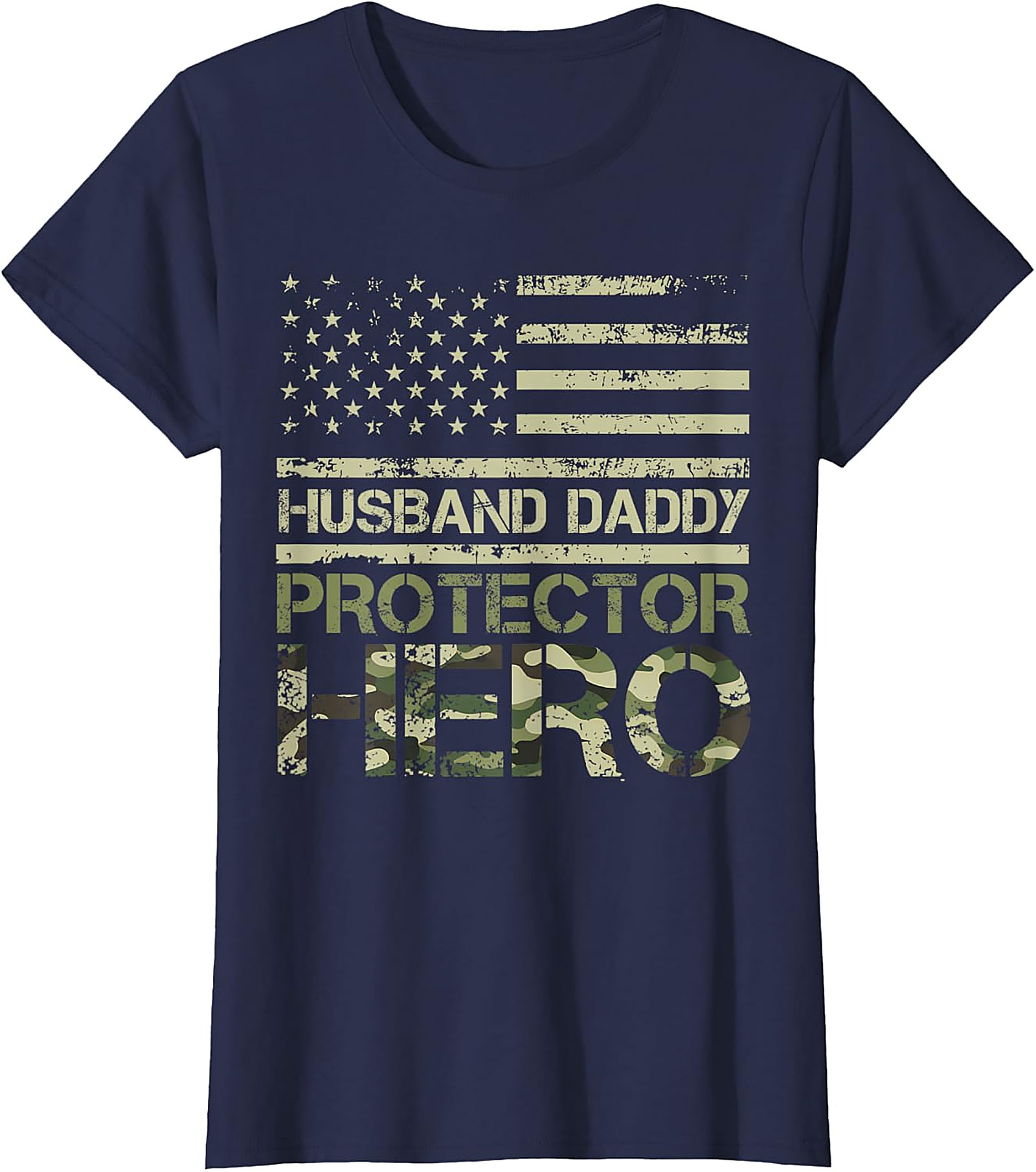 Husband Daddy Protector Hero T-Shirt | Patriotic Dad Gift