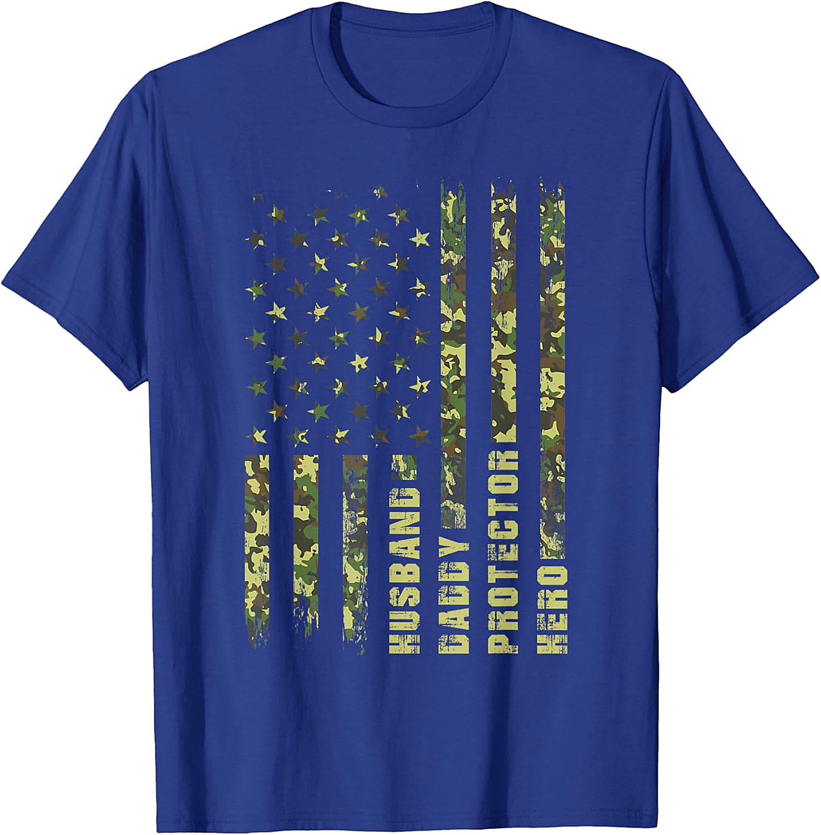 Husband Daddy Protector Hero T-Shirt | Patriotic Camo Dad Tee