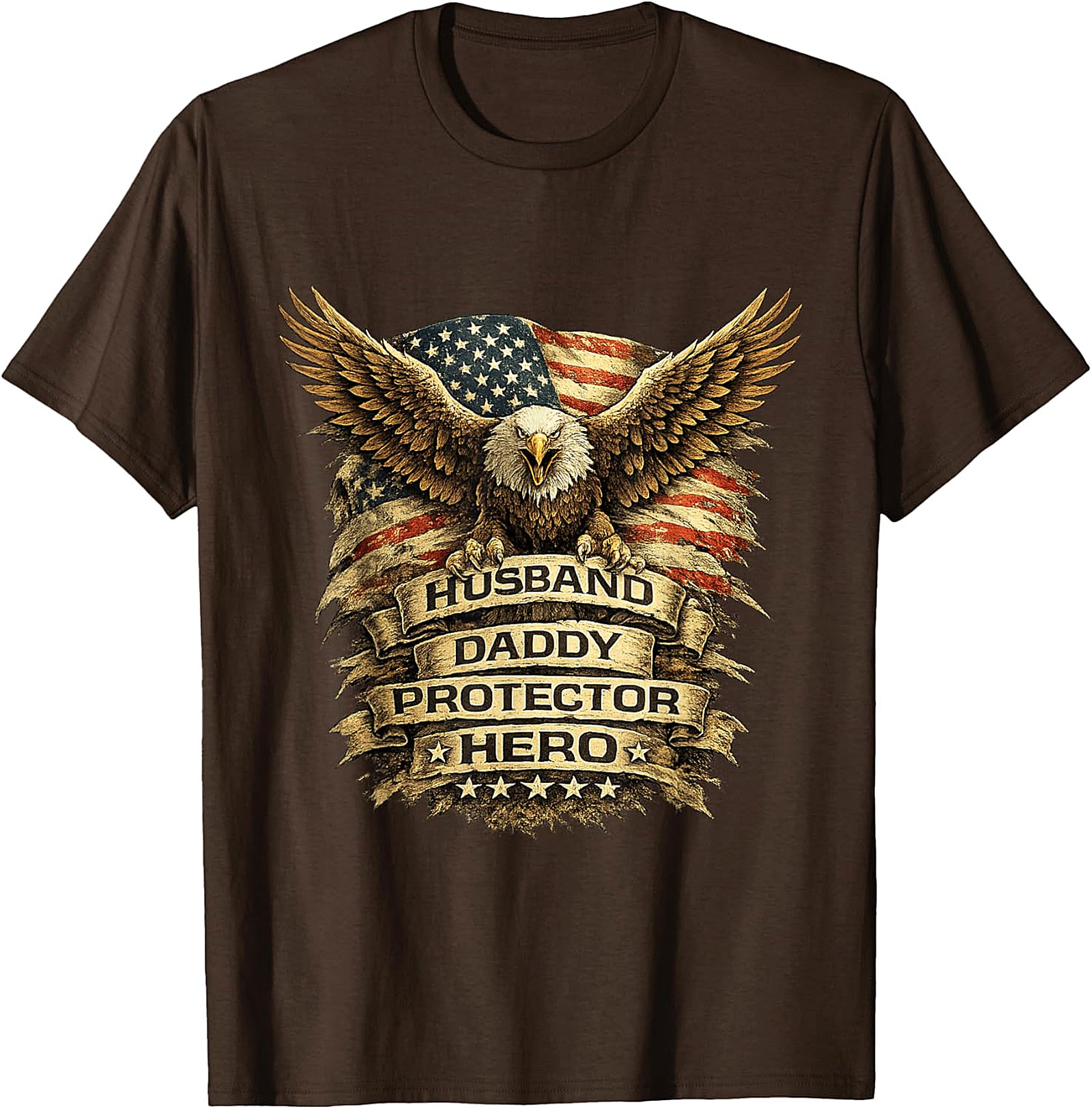 Husband Daddy Protector Hero T-Shirt | Patriotic Dad Tee