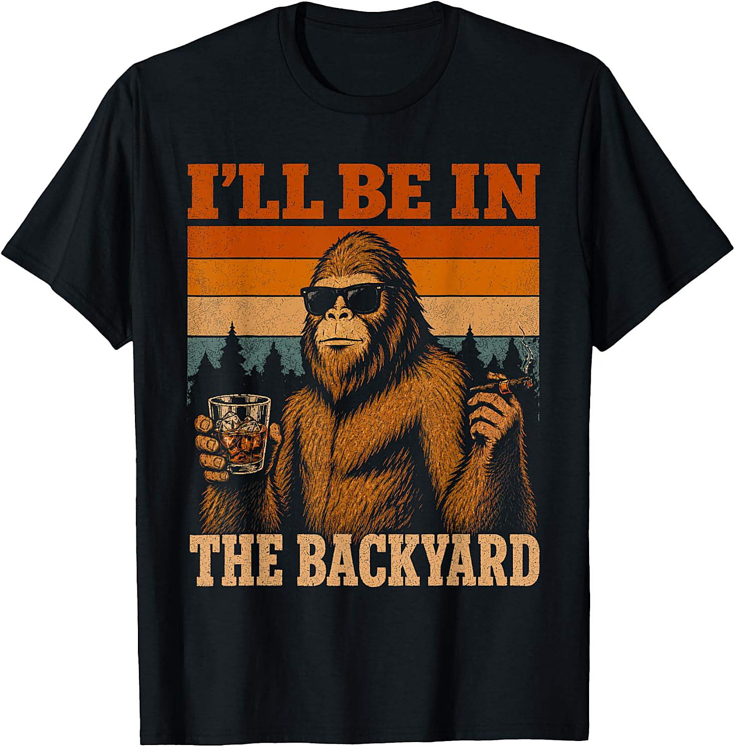 Funny Bigfoot Backyard T-Shirt Retro Sasquatch Tee
