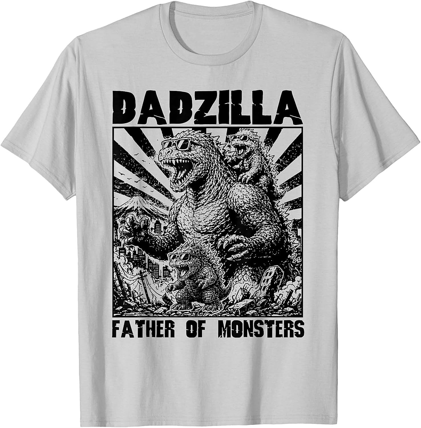 Dadzilla Father Of Monsters Graphic Tee Funny Dad Shirt