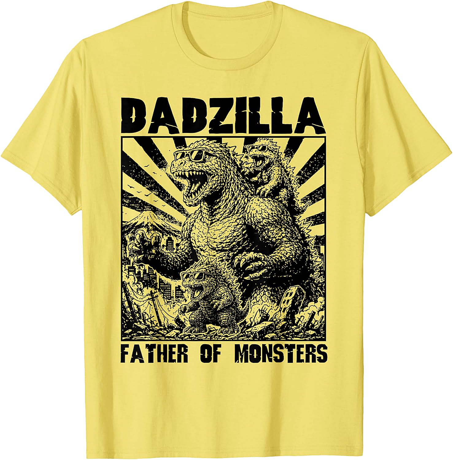 Dadzilla Father Of Monsters Graphic Tee Funny Dad Shirt