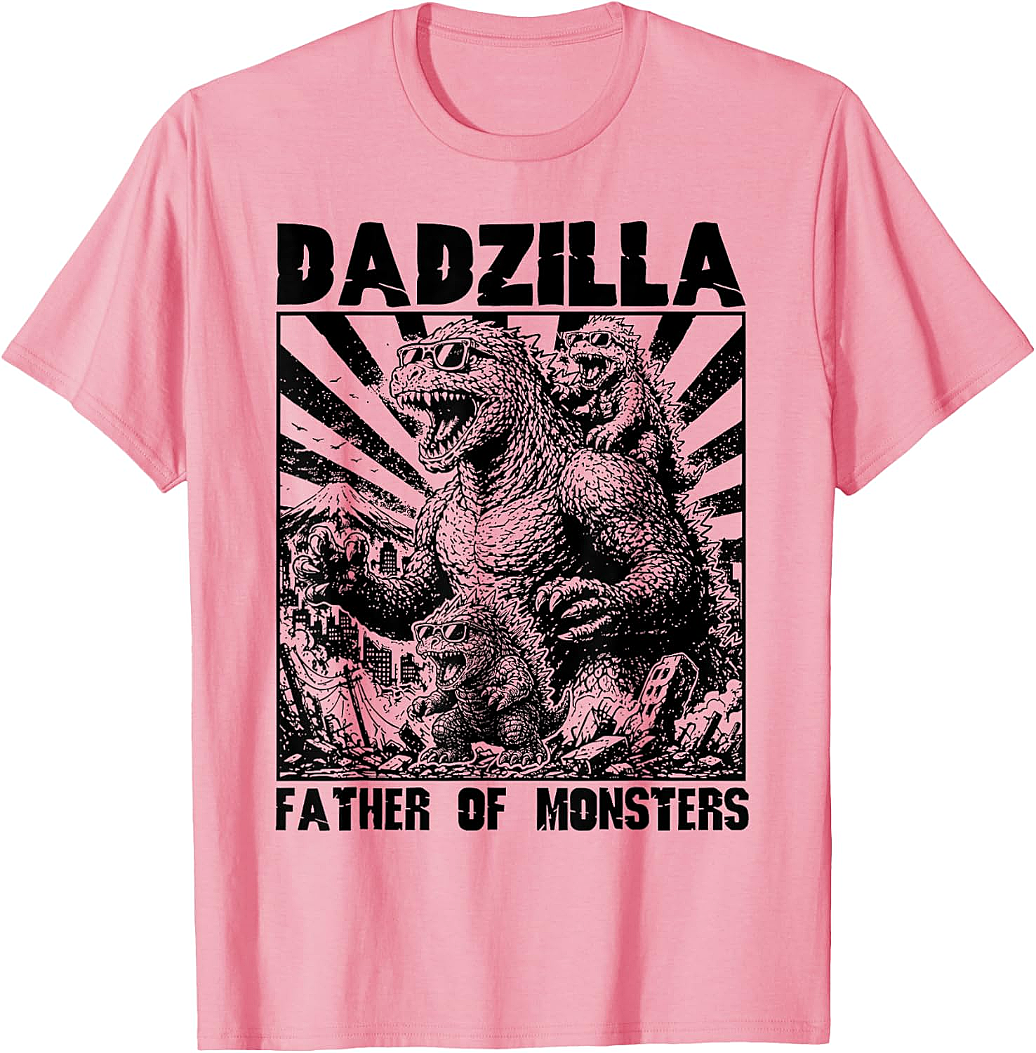 Dadzilla Father Of Monsters Graphic Tee Funny Dad Shirt