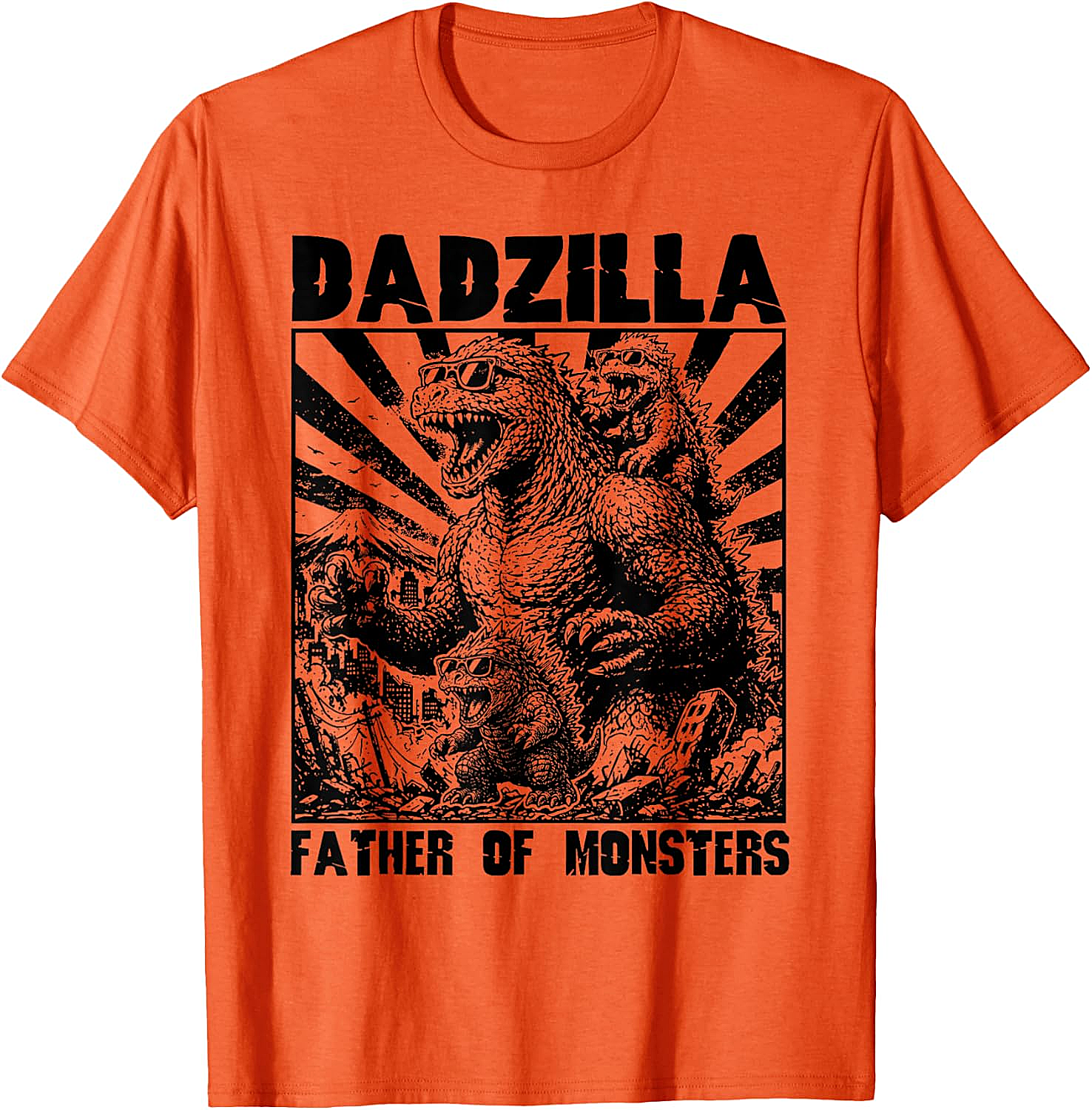 Dadzilla Father Of Monsters Graphic Tee Funny Dad Shirt