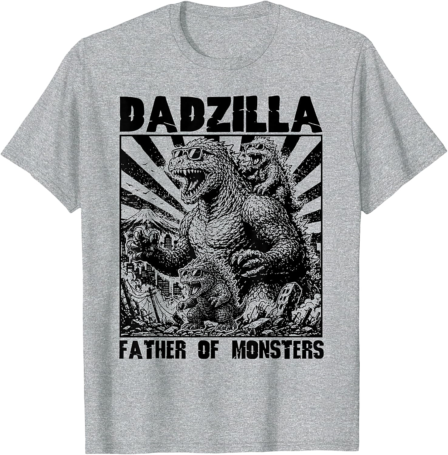 Dadzilla Father Of Monsters Graphic Tee Funny Dad Shirt
