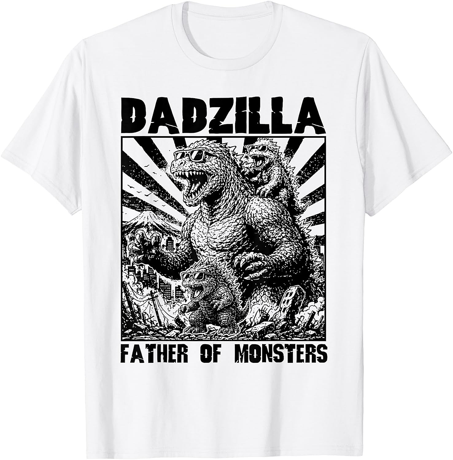 Dadzilla Father Of Monsters Graphic Tee Funny Dad Shirt