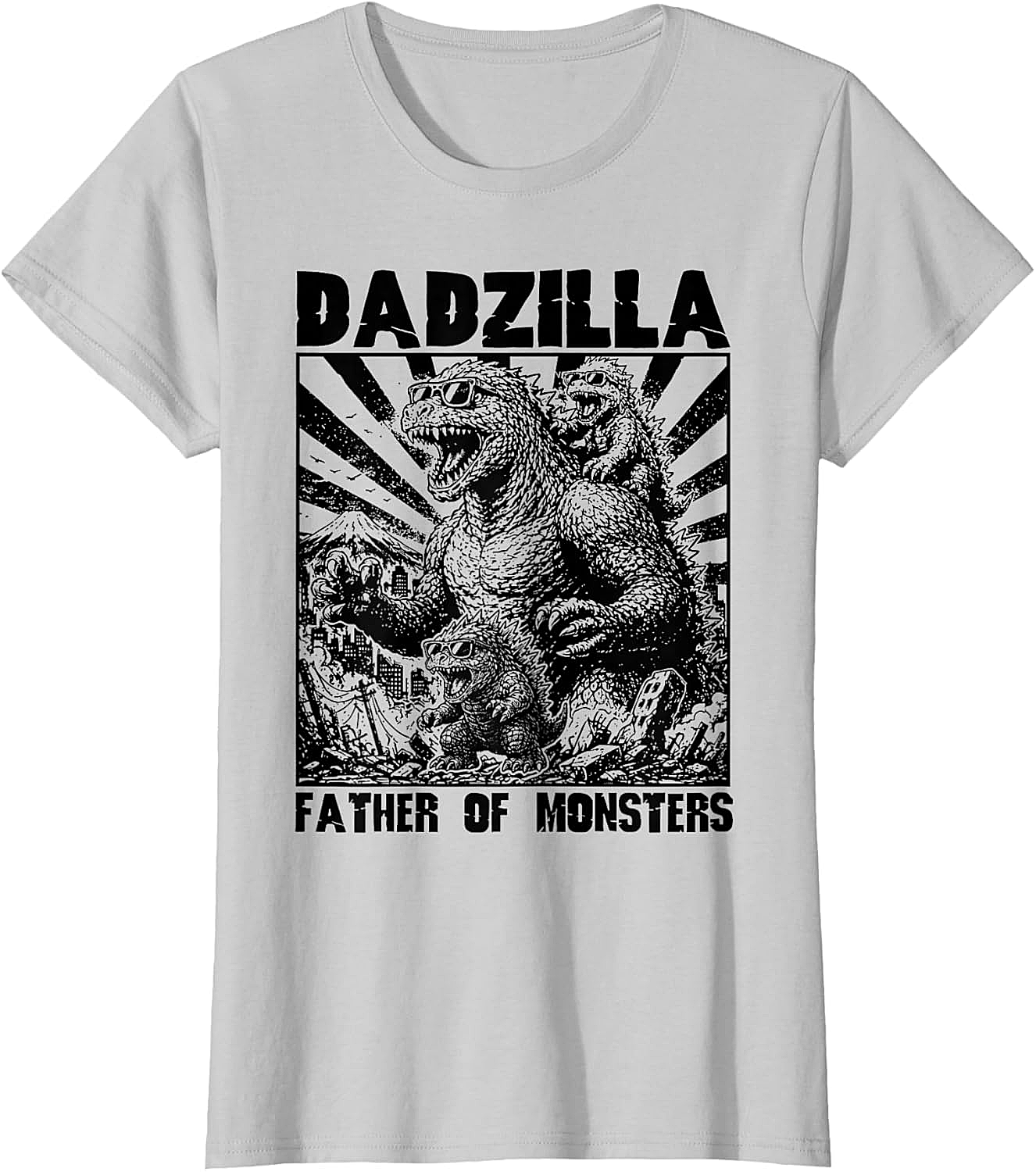 Dadzilla Father Of Monsters Graphic Tee Funny Dad Shirt