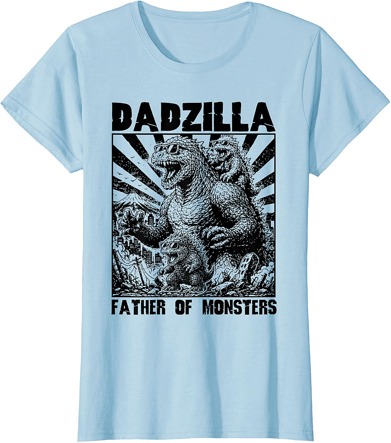 Dadzilla Father Of Monsters Graphic Tee Funny Dad Shirt