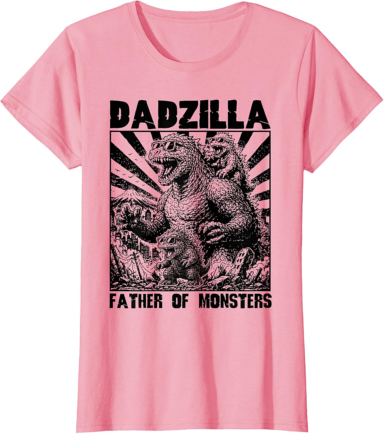 Dadzilla Father Of Monsters Graphic Tee Funny Dad Shirt