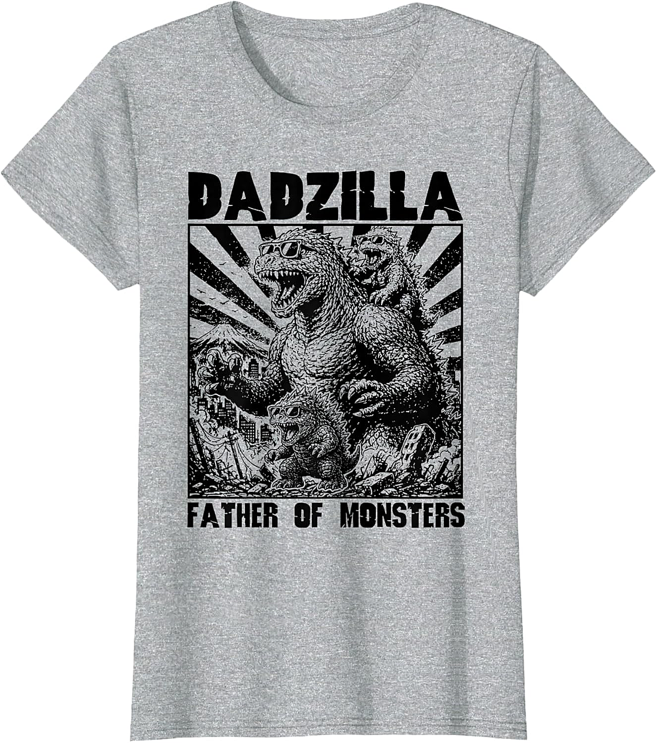 Dadzilla Father Of Monsters Graphic Tee Funny Dad Shirt