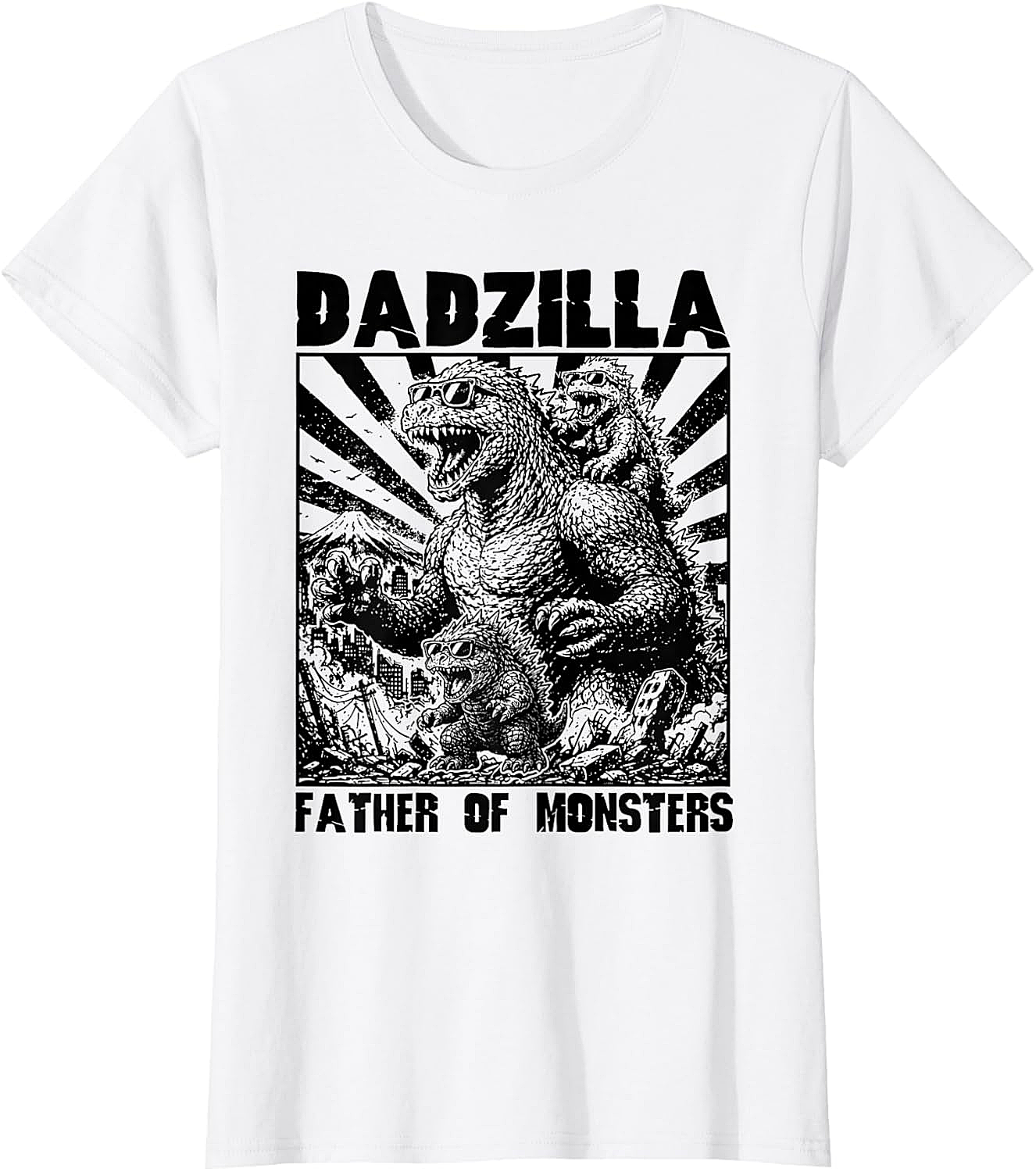 Dadzilla Father Of Monsters Graphic Tee Funny Dad Shirt