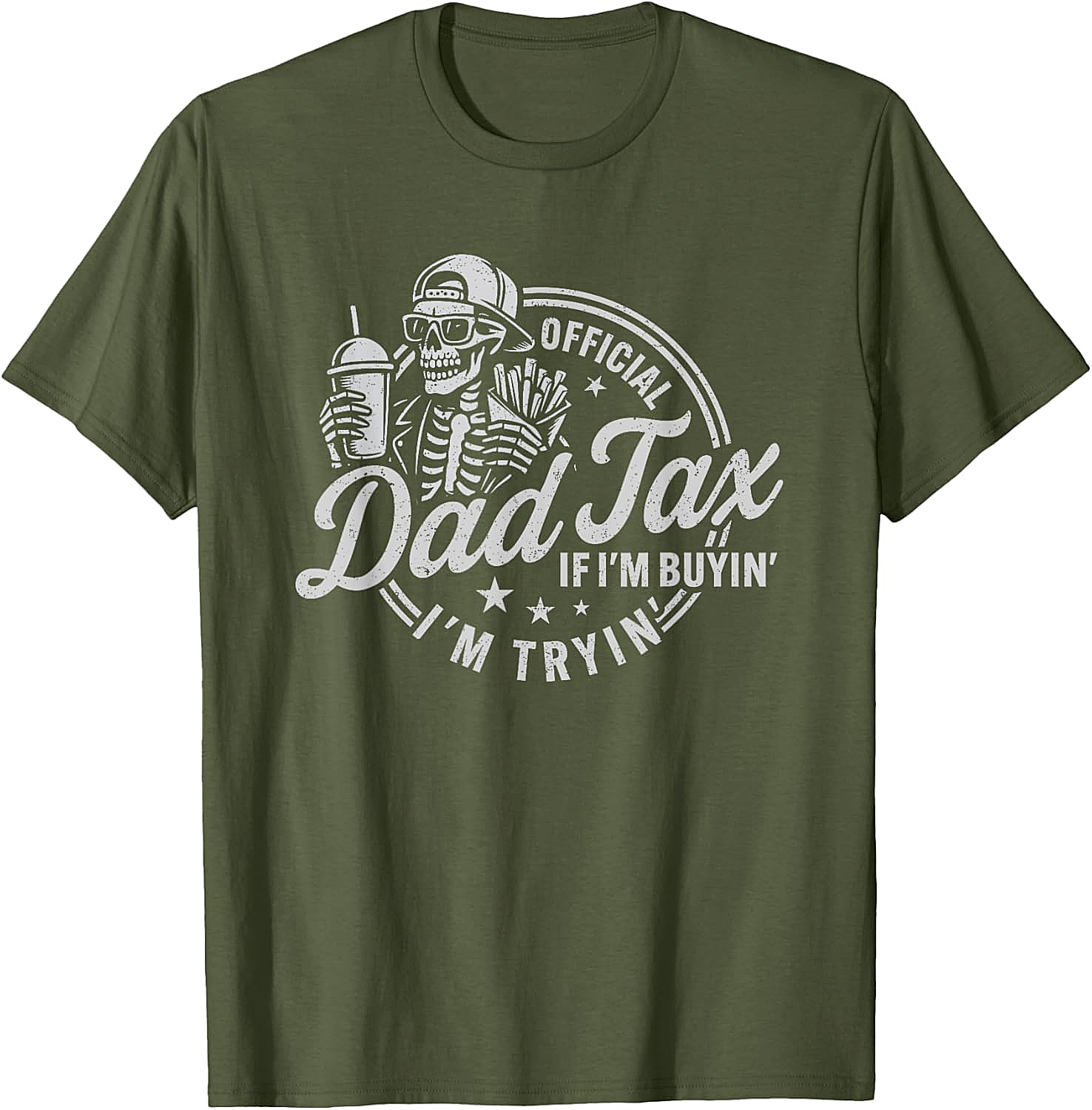 Dad Tax Graphic Tee Funny Skeleton Father's Day Shirt