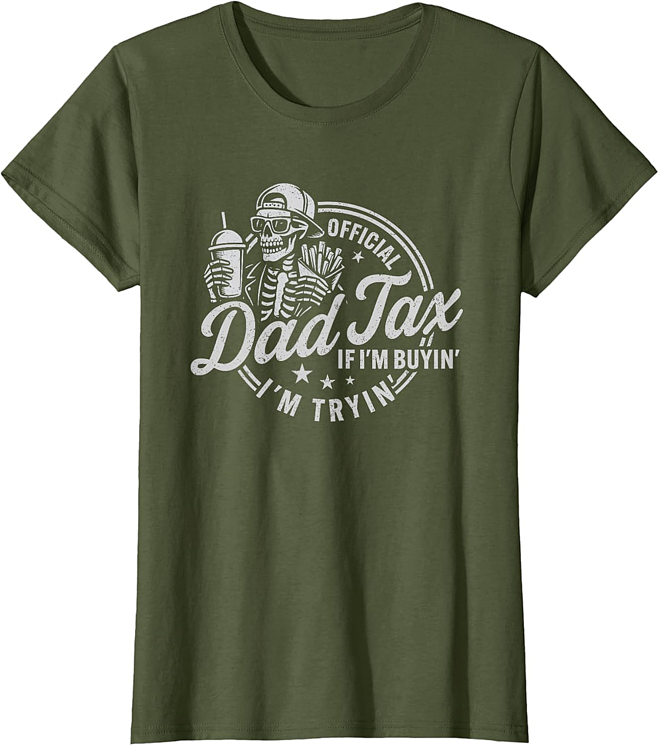 Dad Tax Graphic Tee Funny Skeleton Father's Day Shirt