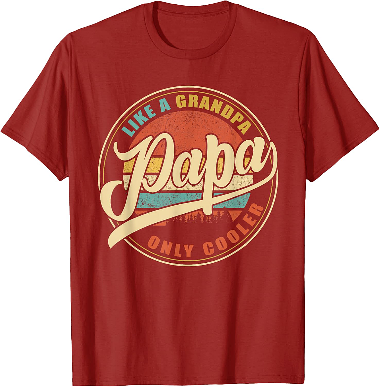 PAPA Like A Grandpa Only Cooler Funny Dad Papa Grandfather T-Shirt