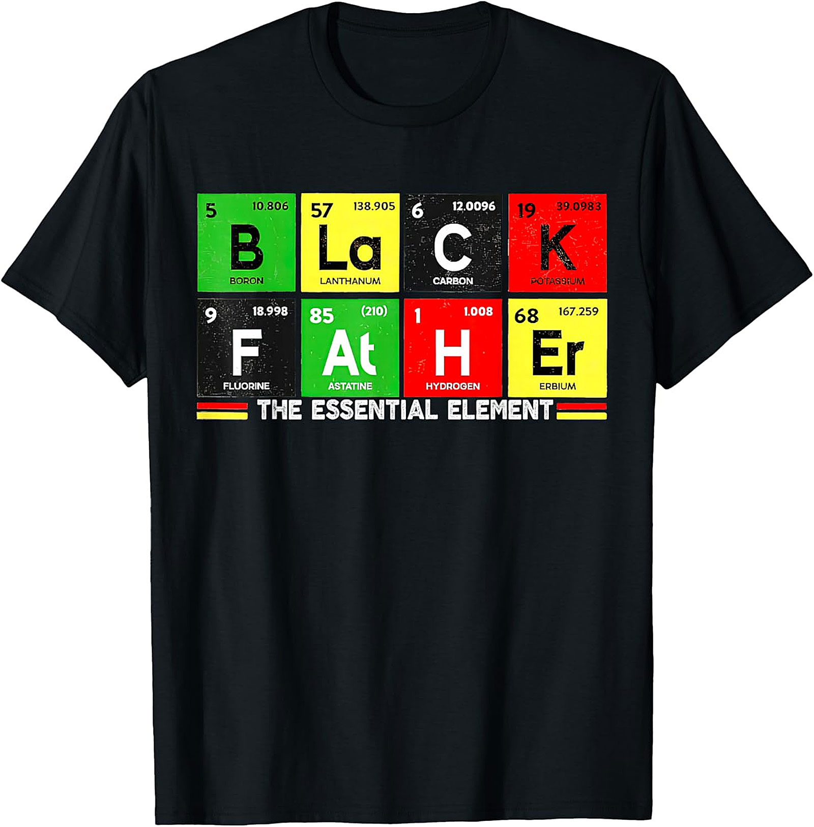  Black Father Essential Element Periodic Table T-Shirt