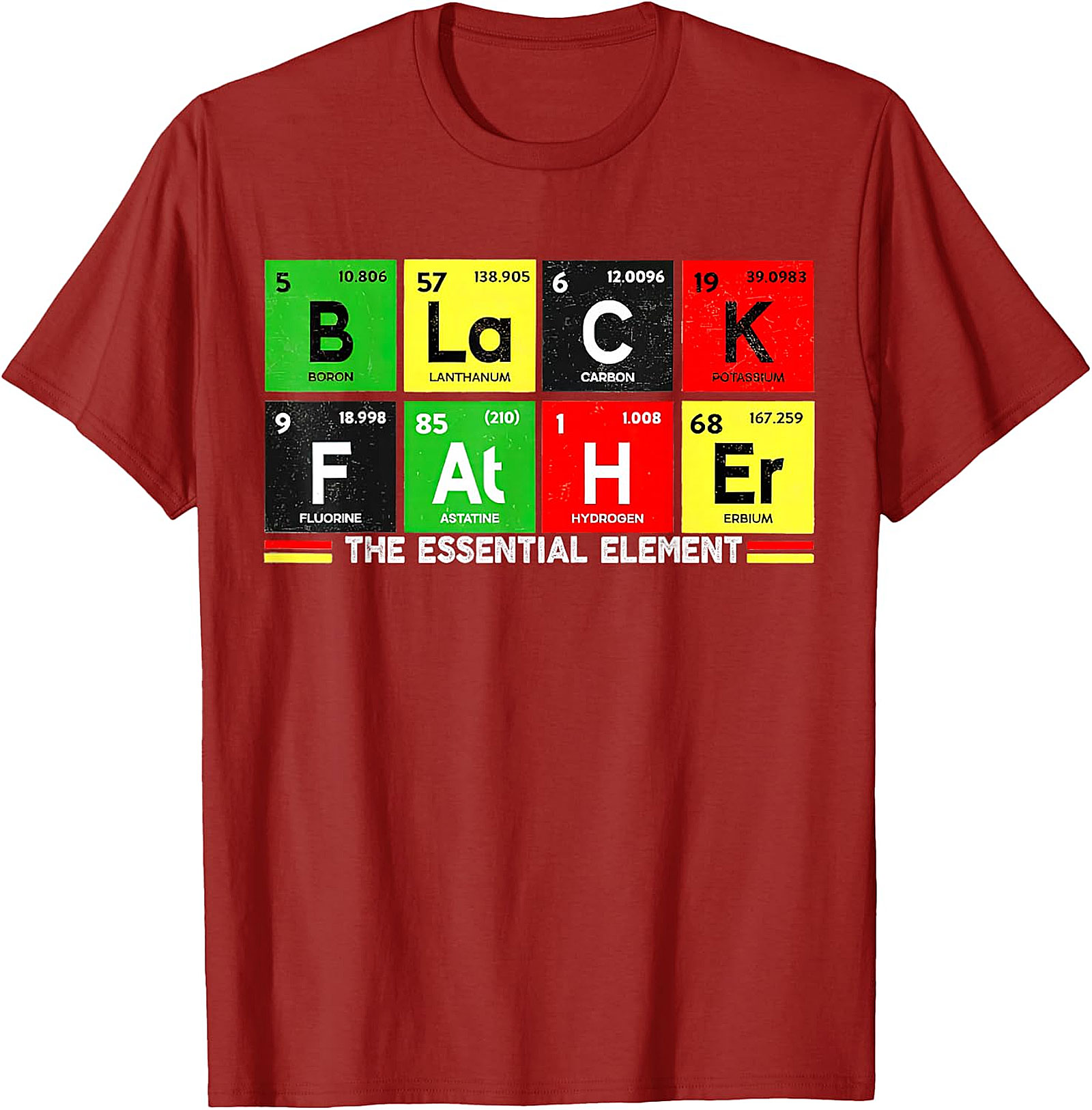  Black Father Essential Element Periodic Table T-Shirt