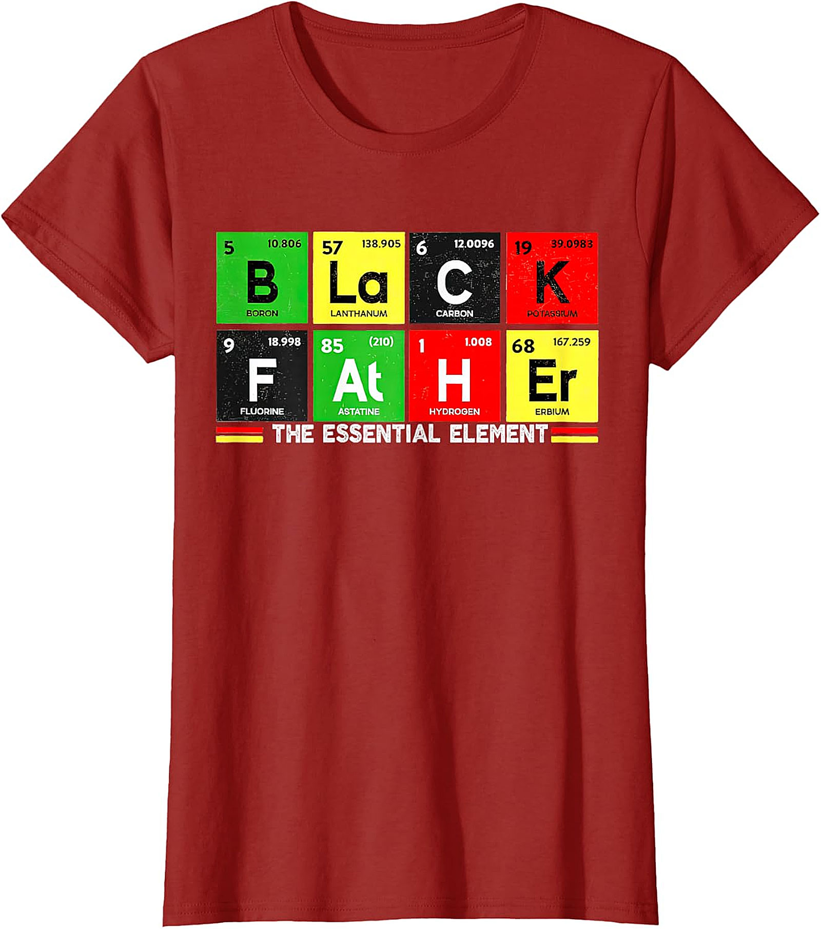  Black Father Essential Element Periodic Table T-Shirt