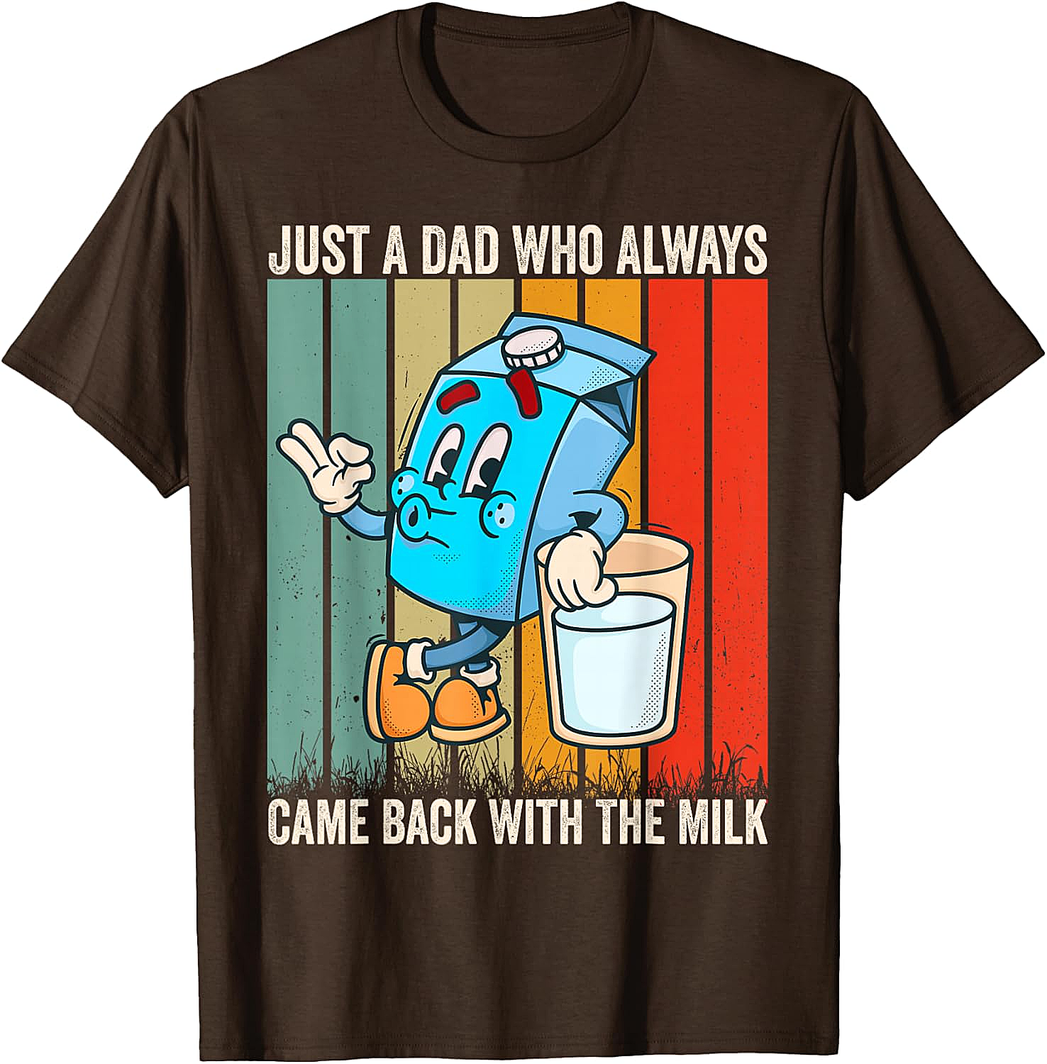  Dad Came Back With Milk T-Shirt Funny Father's Day Tee