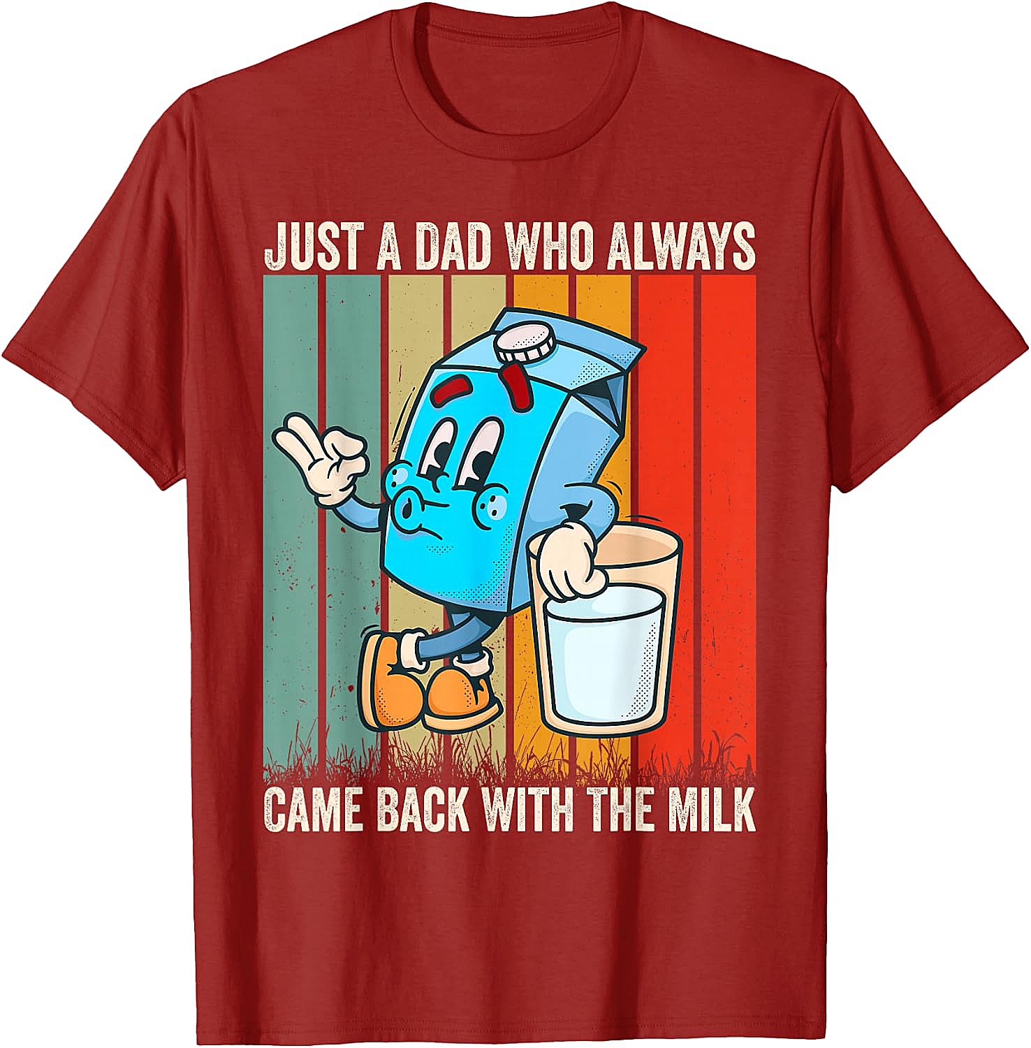  Dad Came Back With Milk T-Shirt Funny Father's Day Tee