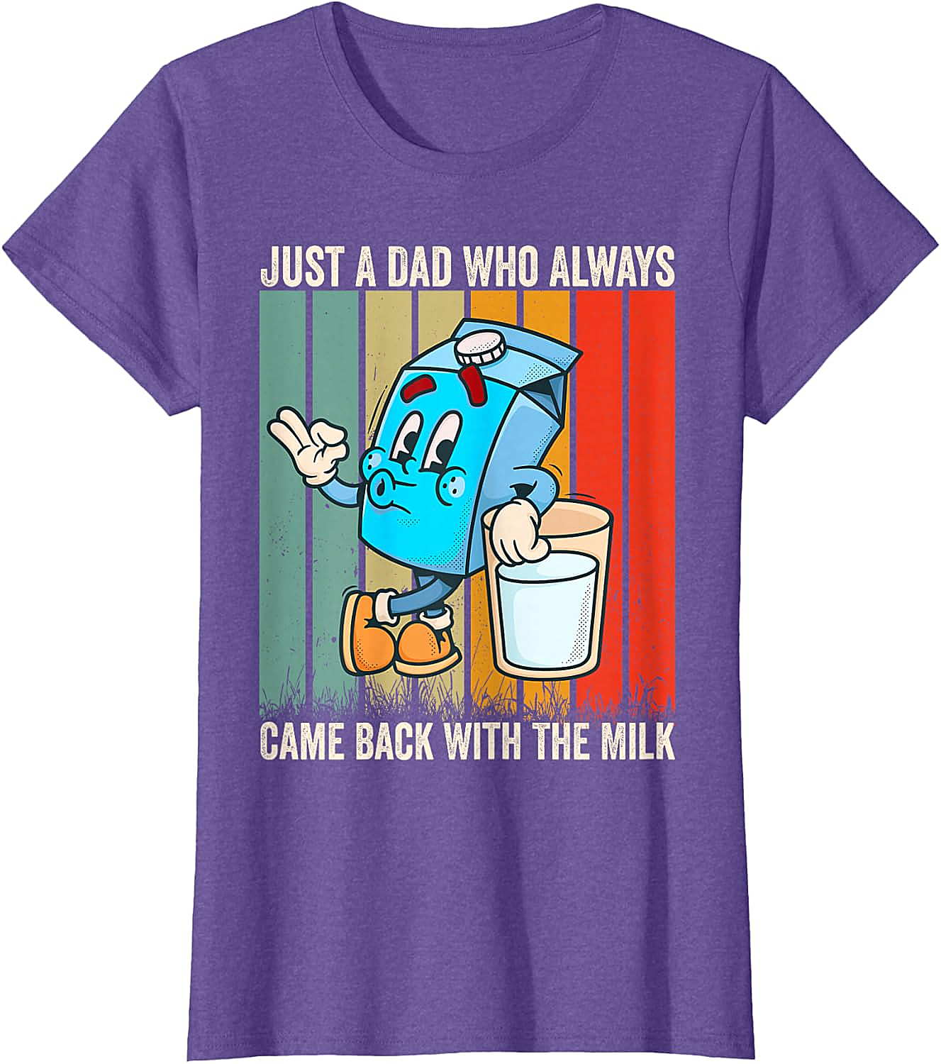  Dad Came Back With Milk T-Shirt Funny Father's Day Tee