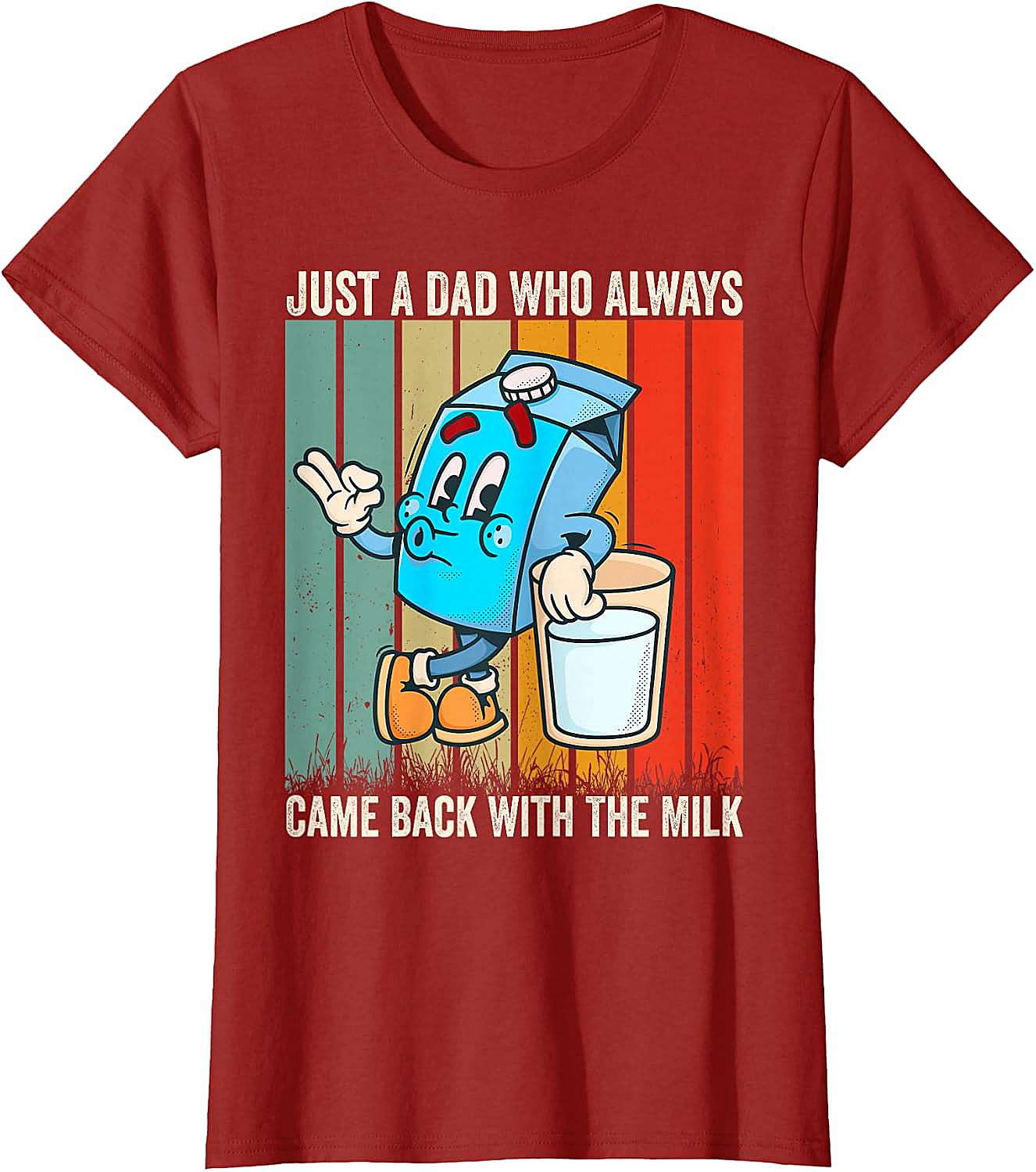  Dad Came Back With Milk T-Shirt Funny Father's Day Tee