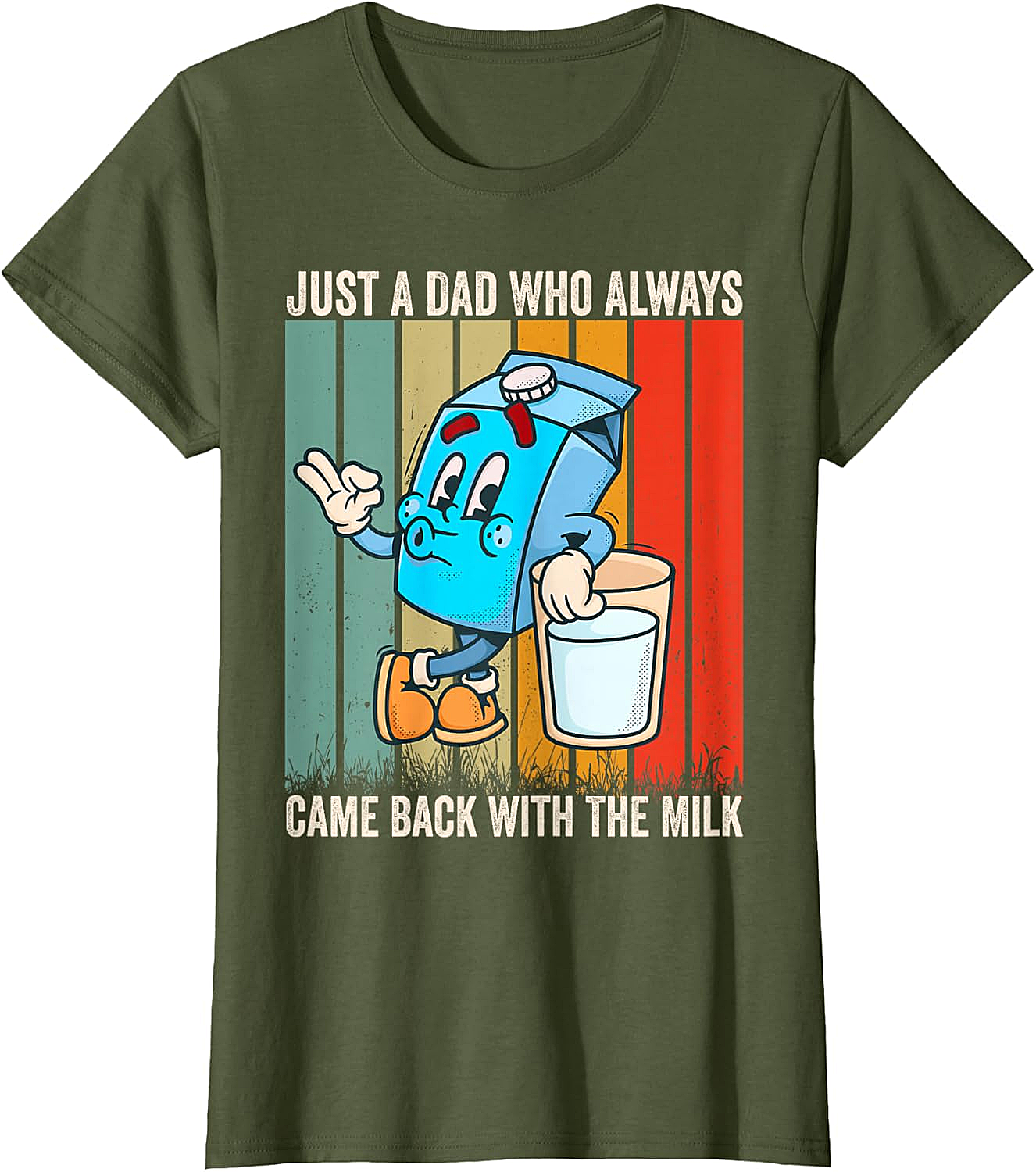  Dad Came Back With Milk T-Shirt Funny Father's Day Tee