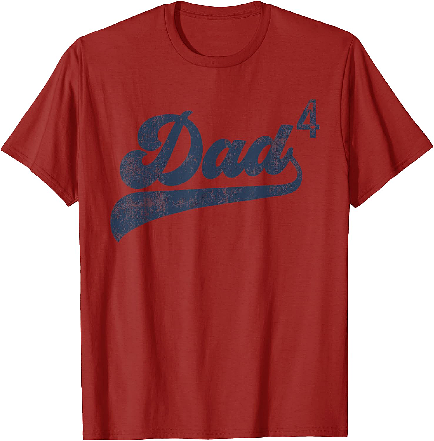 Dad4 T-Shirt Father of Four Kids Gift Fourth Time Dad