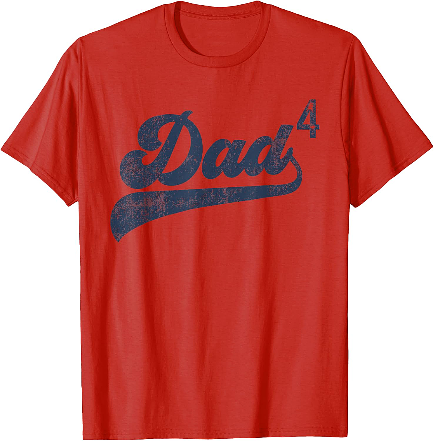 Dad4 T-Shirt Father of Four Kids Gift Fourth Time Dad