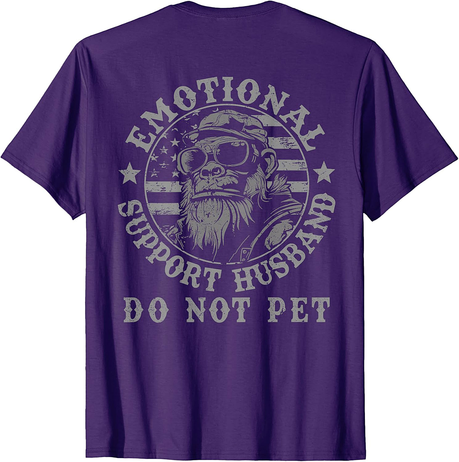 Emotional Support Husband Do Not Pet Funny Monkey Tee