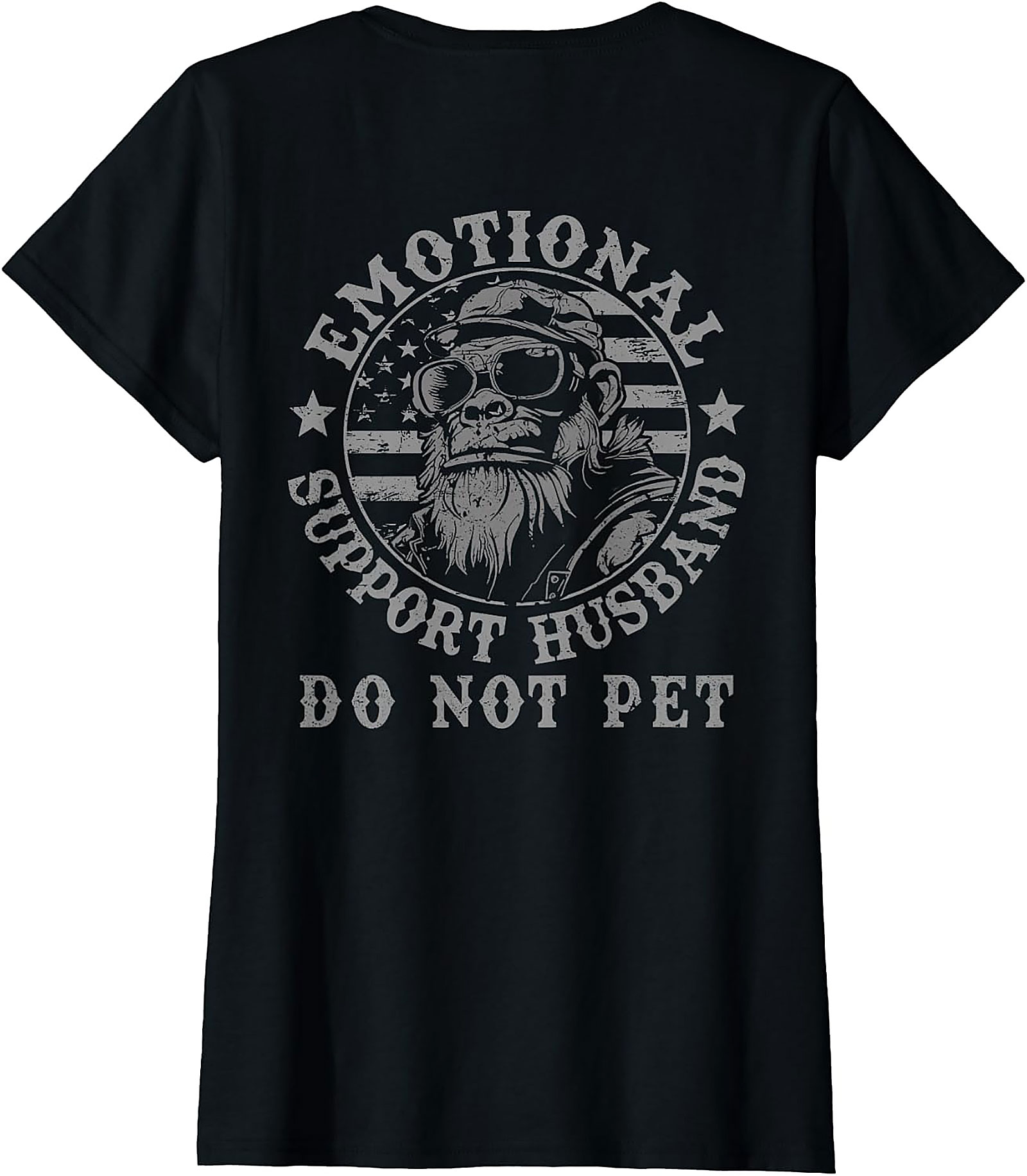 Emotional Support Husband Do Not Pet Funny Monkey Tee