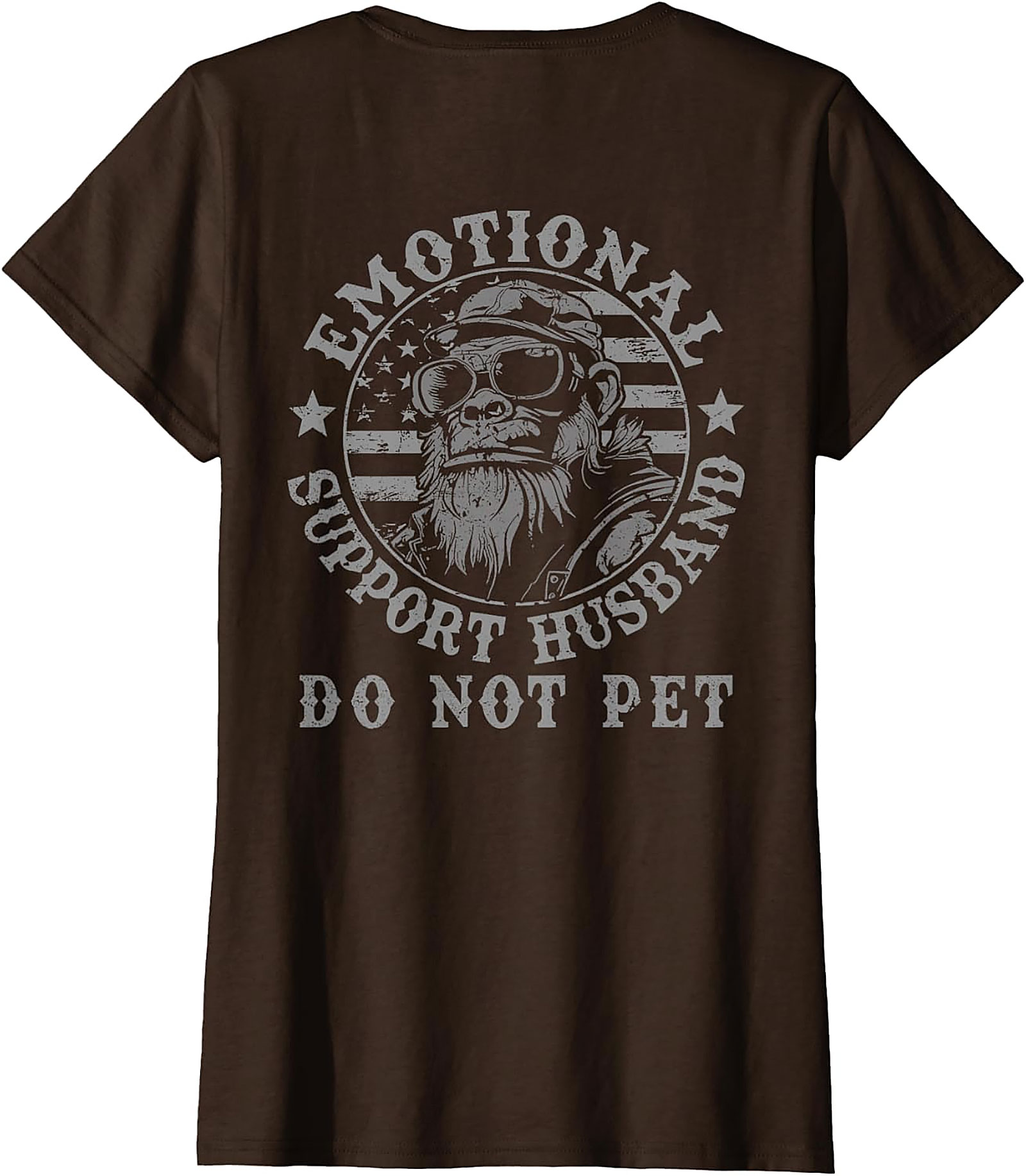 Emotional Support Husband Do Not Pet Funny Monkey Tee
