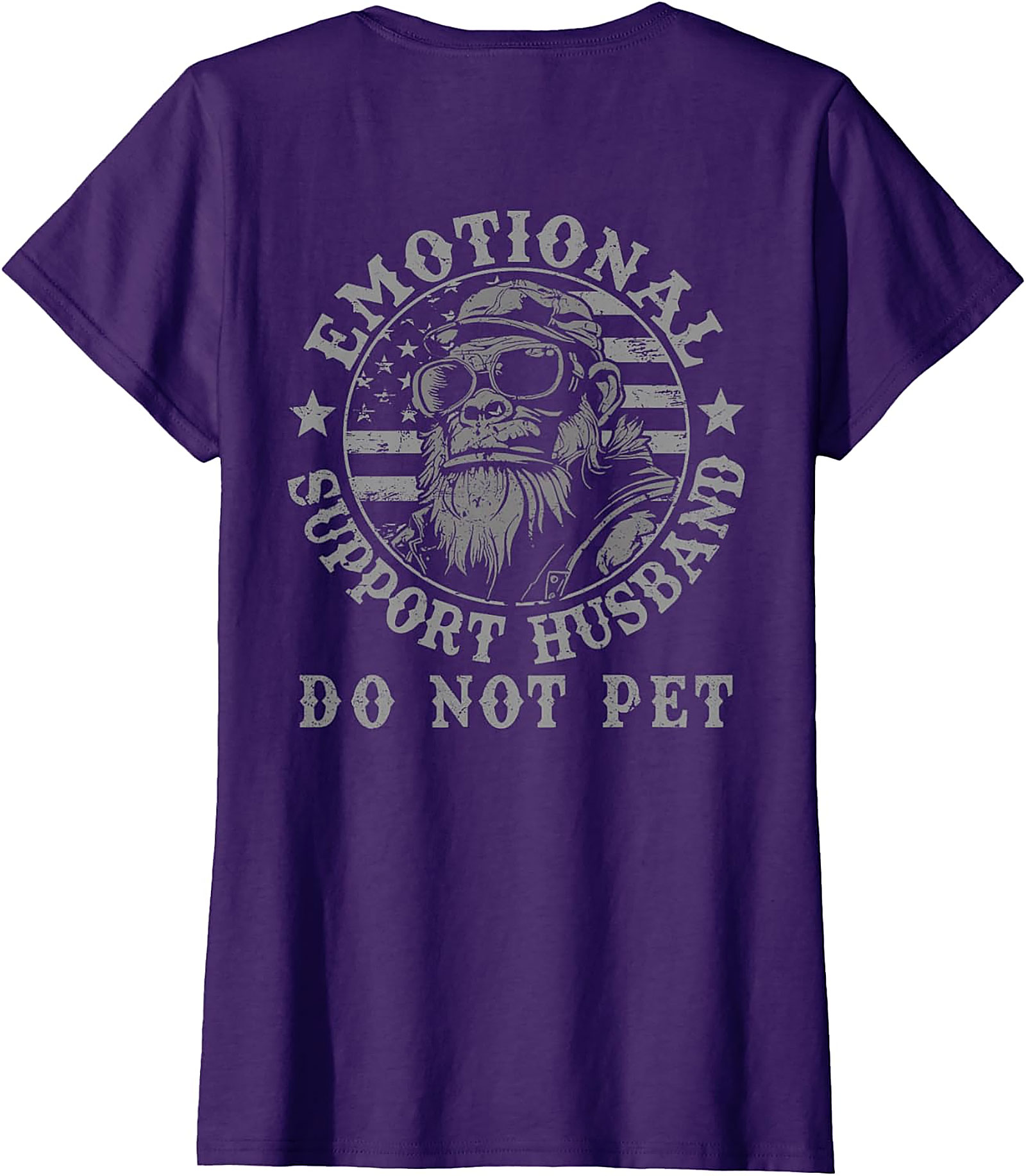 Emotional Support Husband Do Not Pet Funny Monkey Tee