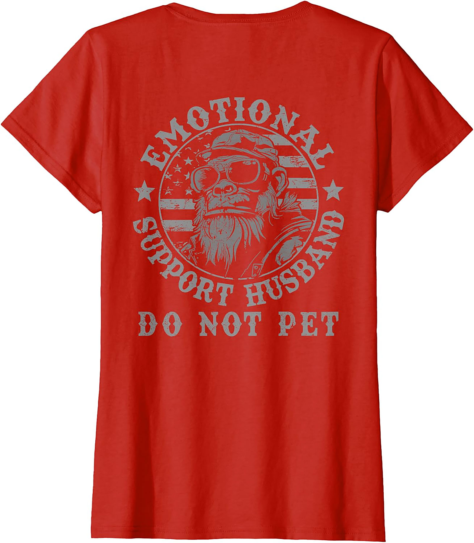 Emotional Support Husband Do Not Pet Funny Monkey Tee