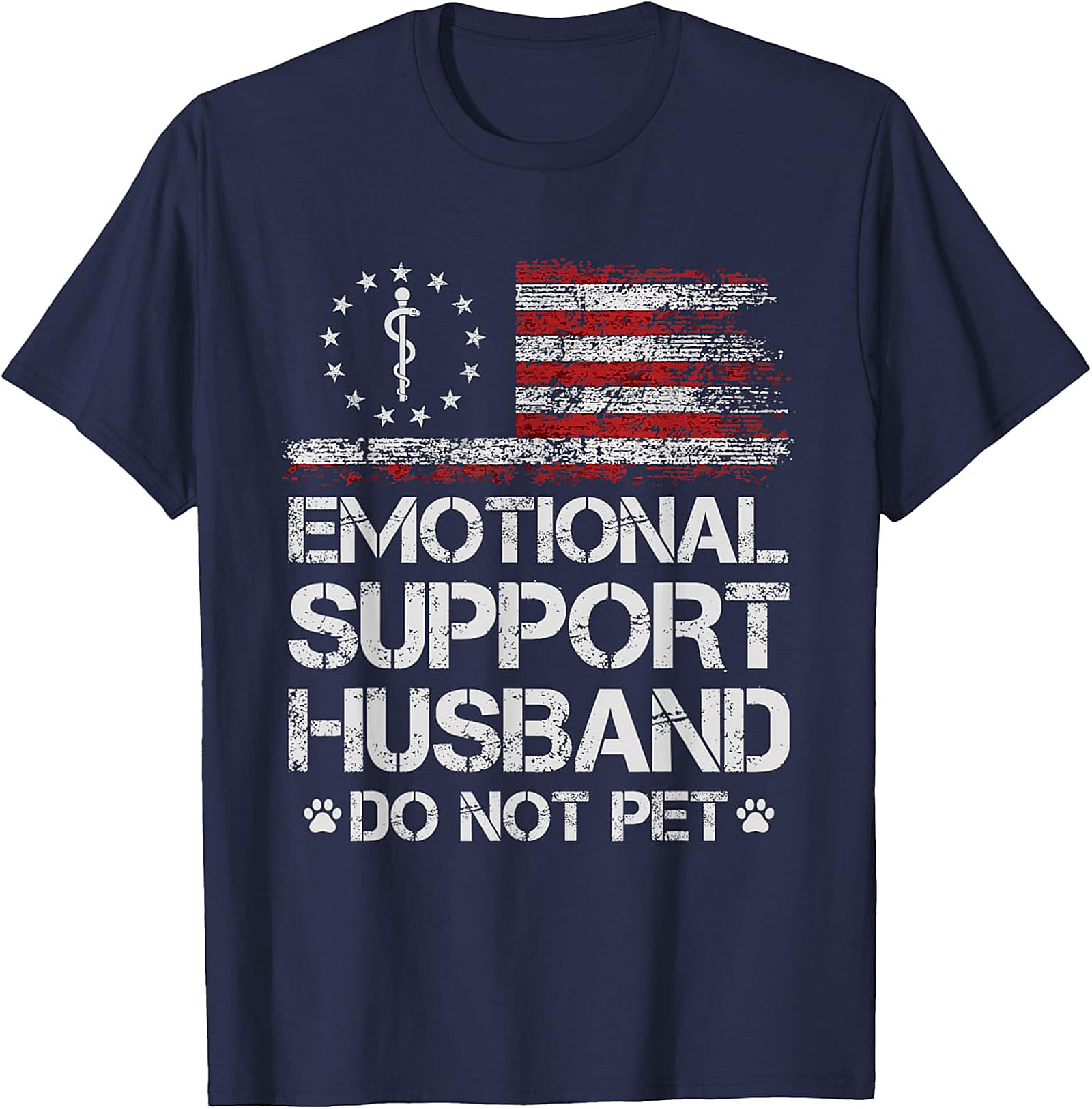 Emotional Support Husband Tee - Vintage Flag | Funny Gift