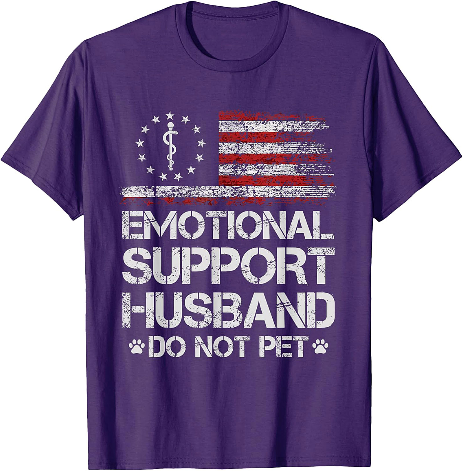 Emotional Support Husband Tee - Vintage Flag | Funny Gift