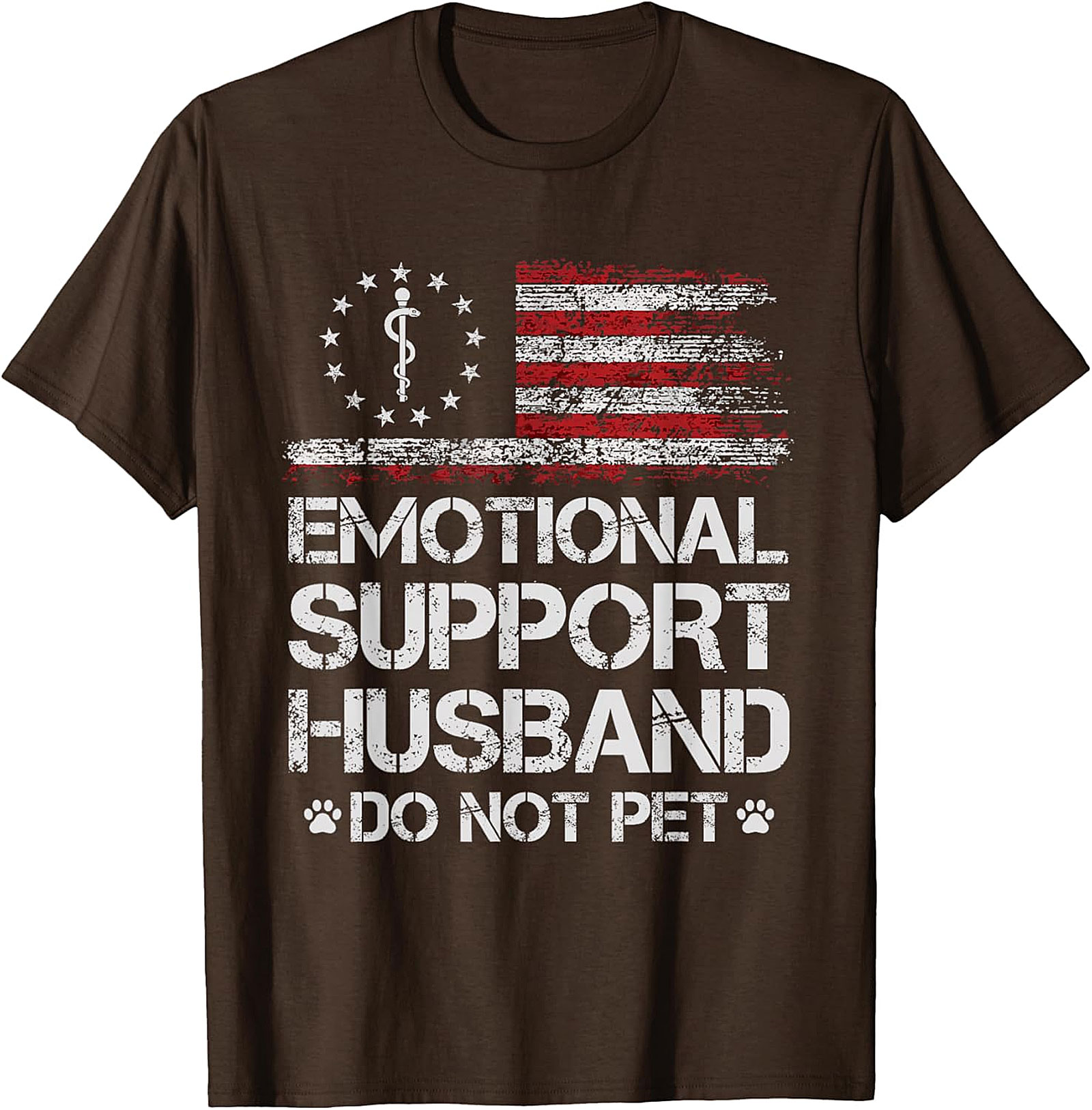 Emotional Support Husband Tee - Vintage Flag | Funny Gift