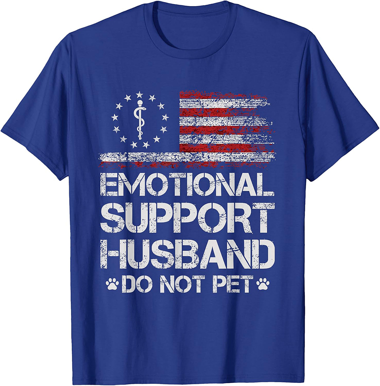 Emotional Support Husband Tee - Vintage Flag | Funny Gift