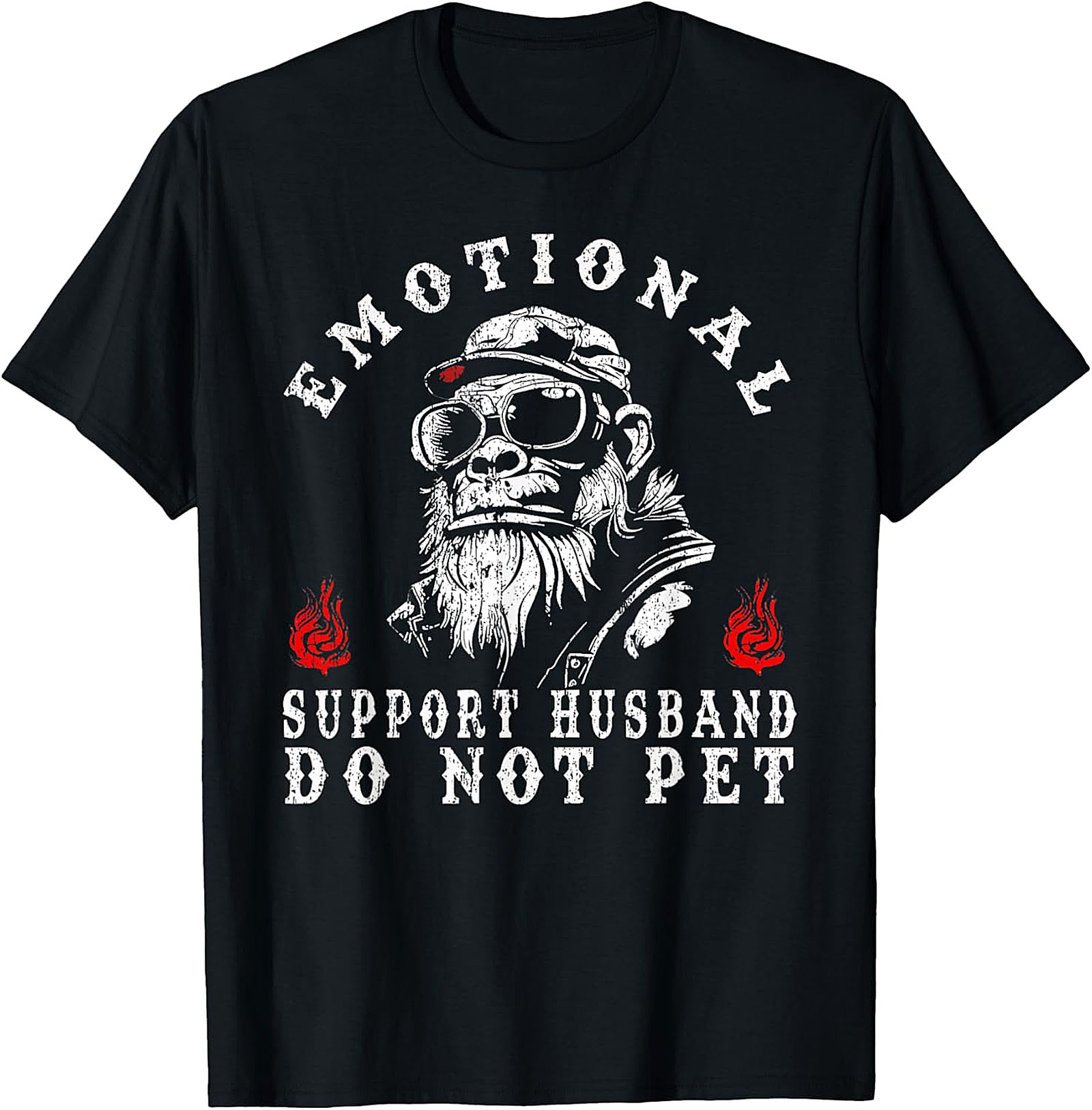 Emotional Support Husband Do Not Pet Funny Monkey T-Shirt
