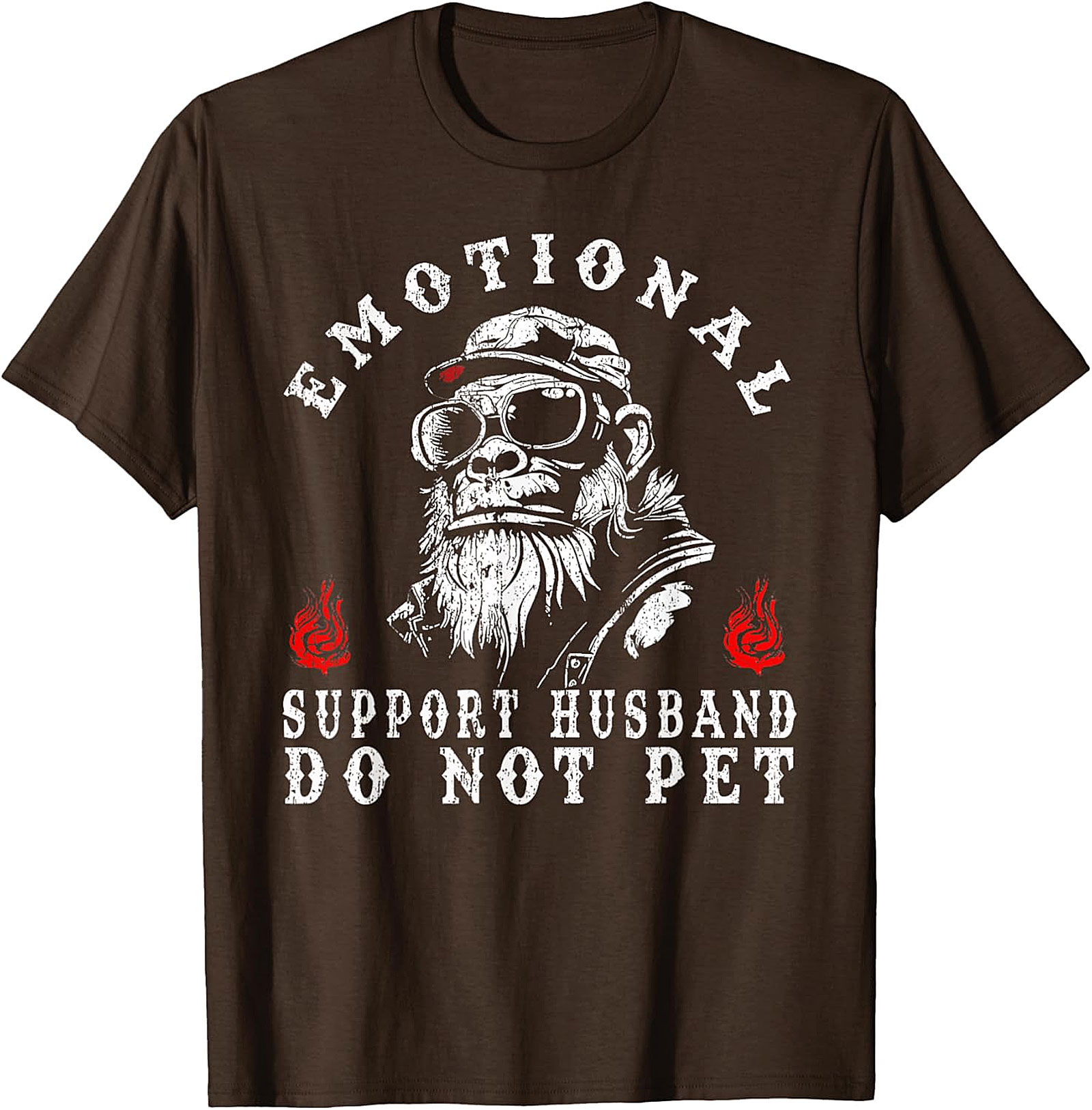 Emotional Support Husband Do Not Pet Funny Monkey T-Shirt