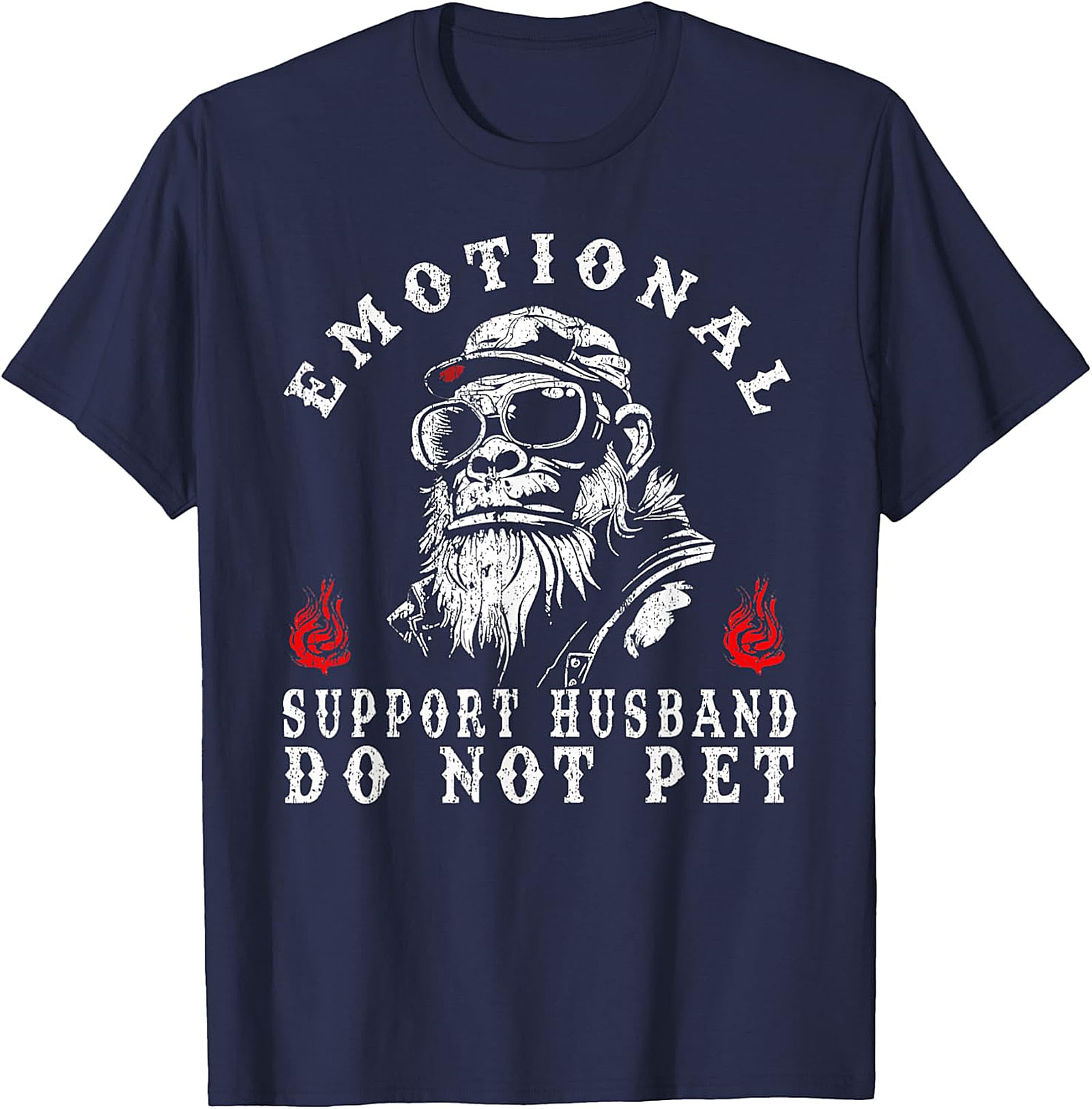 Emotional Support Husband Do Not Pet Funny Monkey T-Shirt