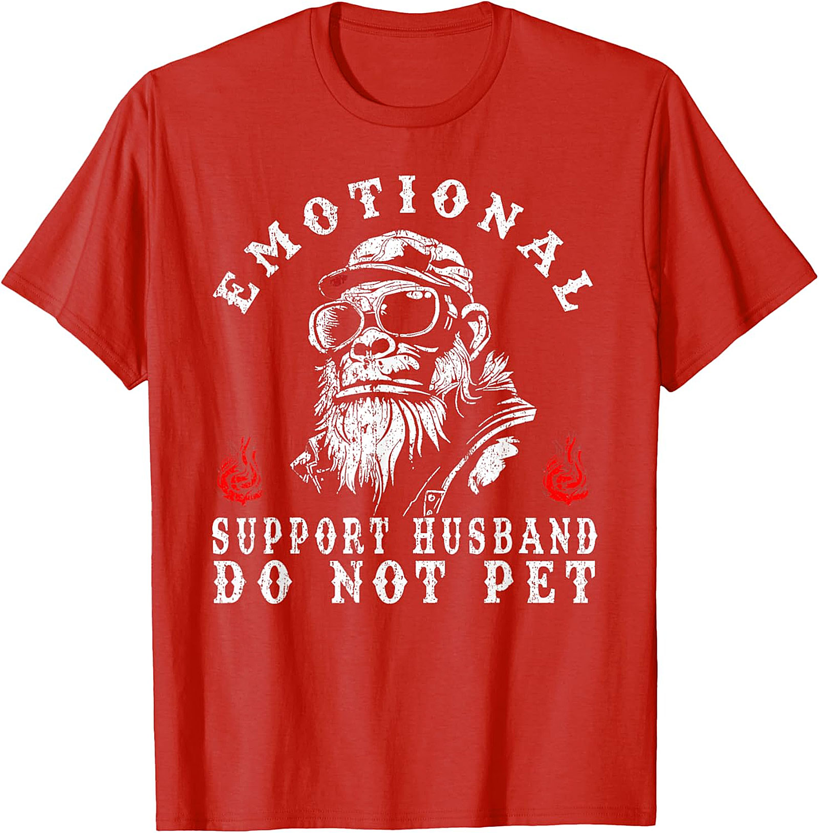 Emotional Support Husband Do Not Pet Funny Monkey T-Shirt