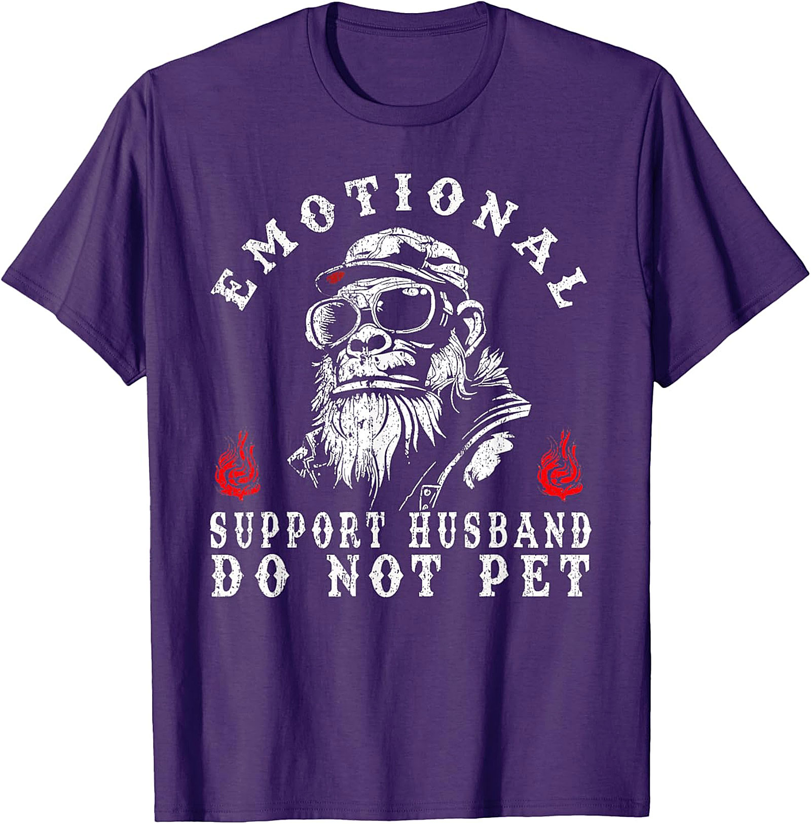 Emotional Support Husband Do Not Pet Funny Monkey T-Shirt