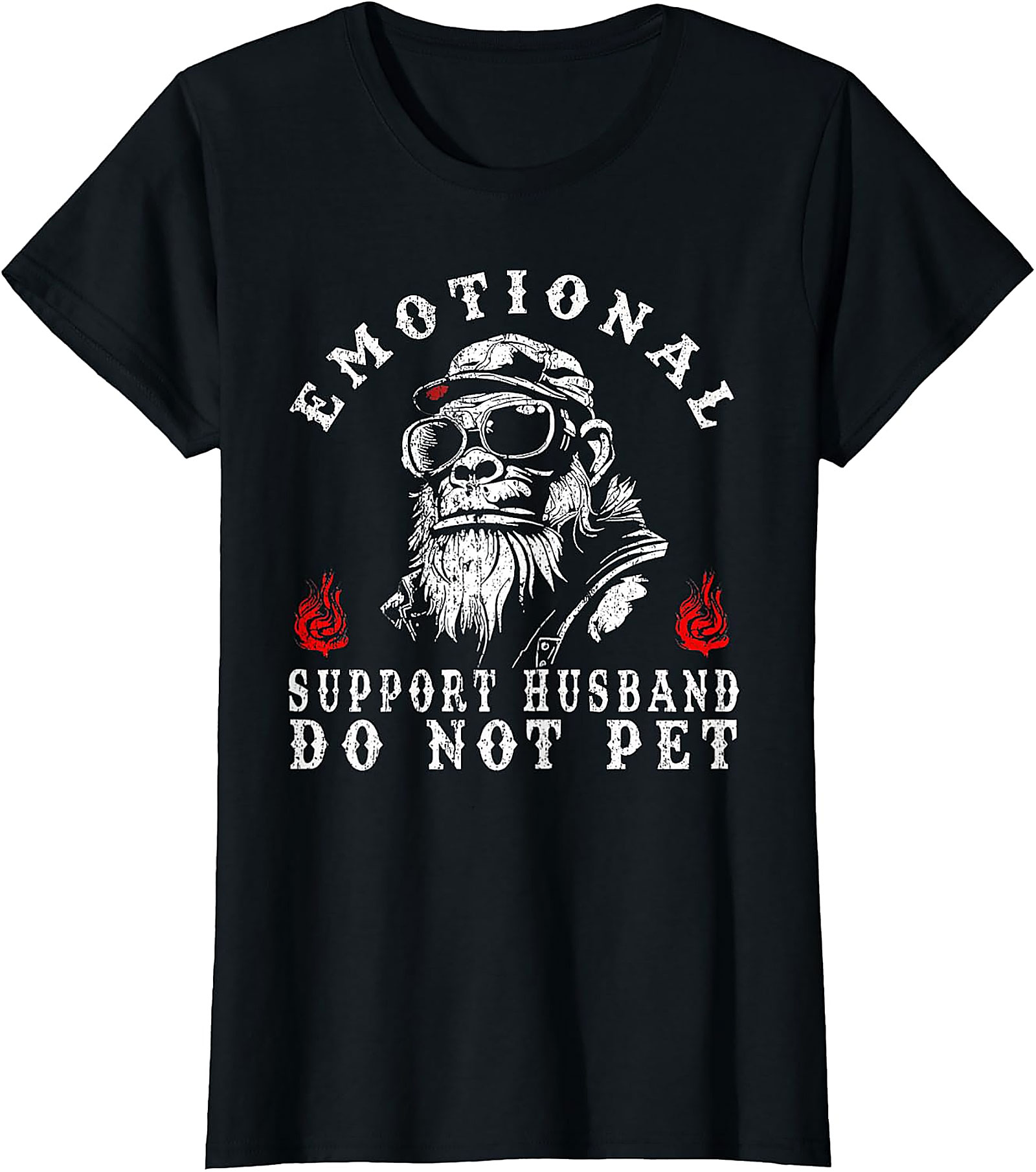 Emotional Support Husband Do Not Pet Funny Monkey T-Shirt