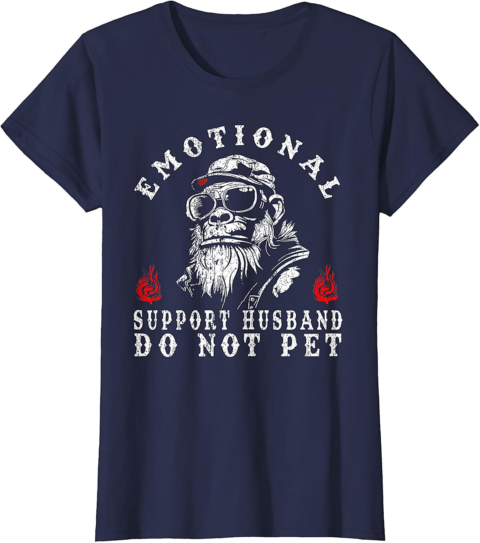 Emotional Support Husband Do Not Pet Funny Monkey T-Shirt