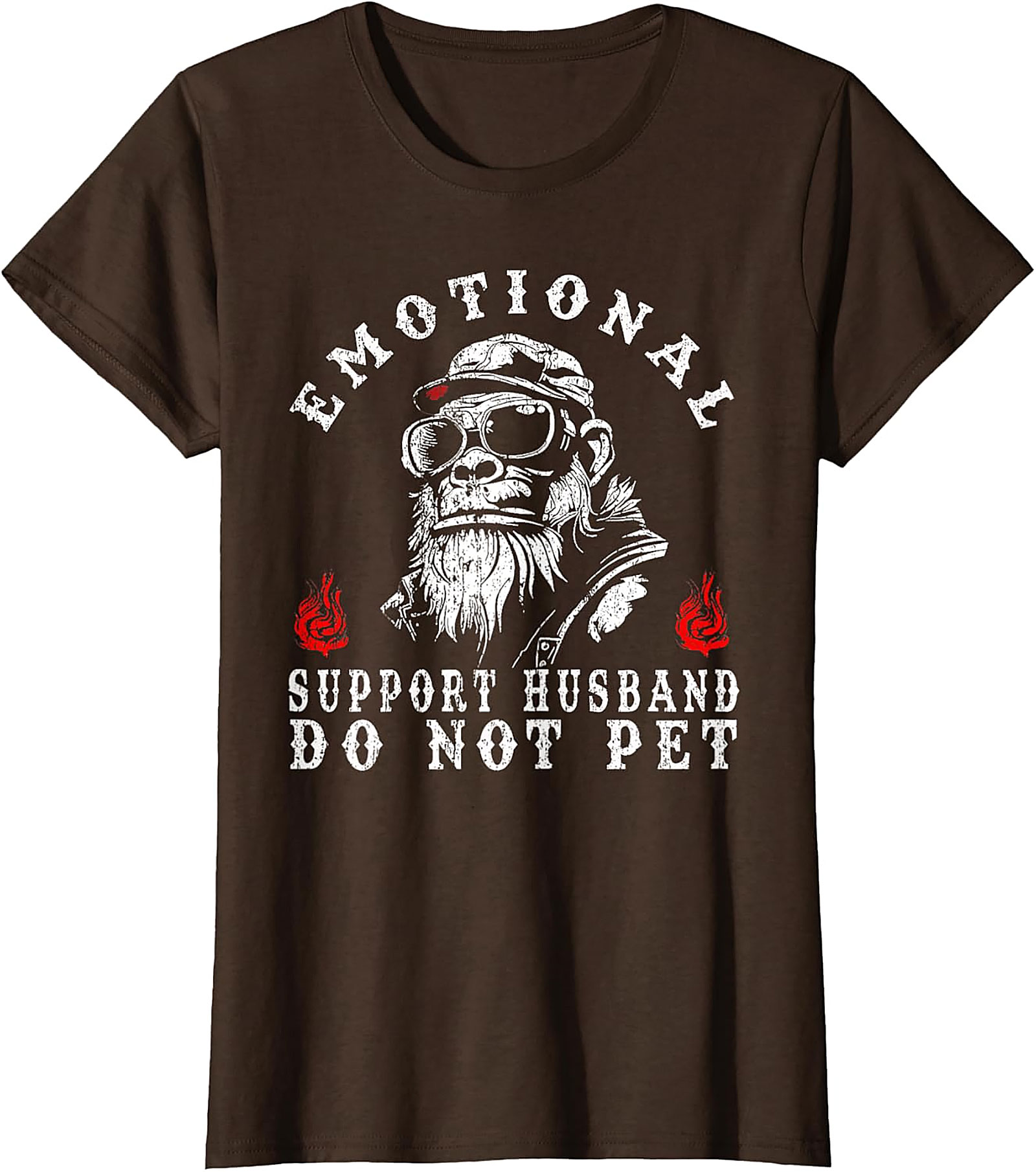 Emotional Support Husband Do Not Pet Funny Monkey T-Shirt