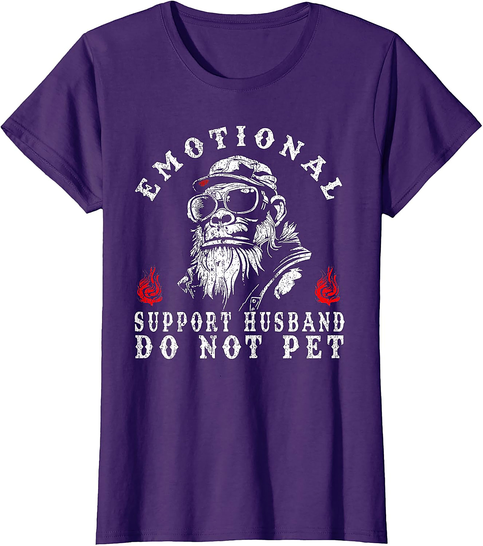 Emotional Support Husband Do Not Pet Funny Monkey T-Shirt
