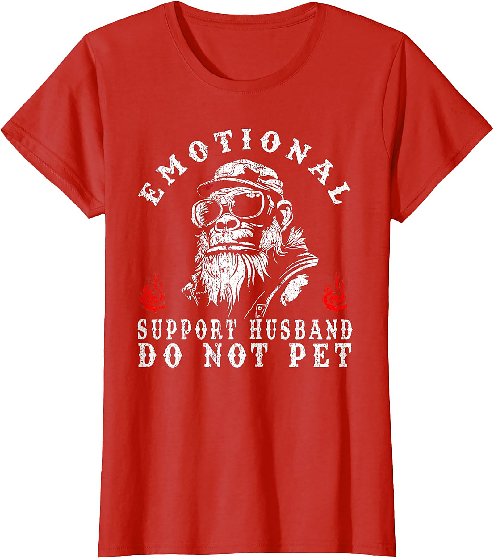 Emotional Support Husband Do Not Pet Funny Monkey T-Shirt