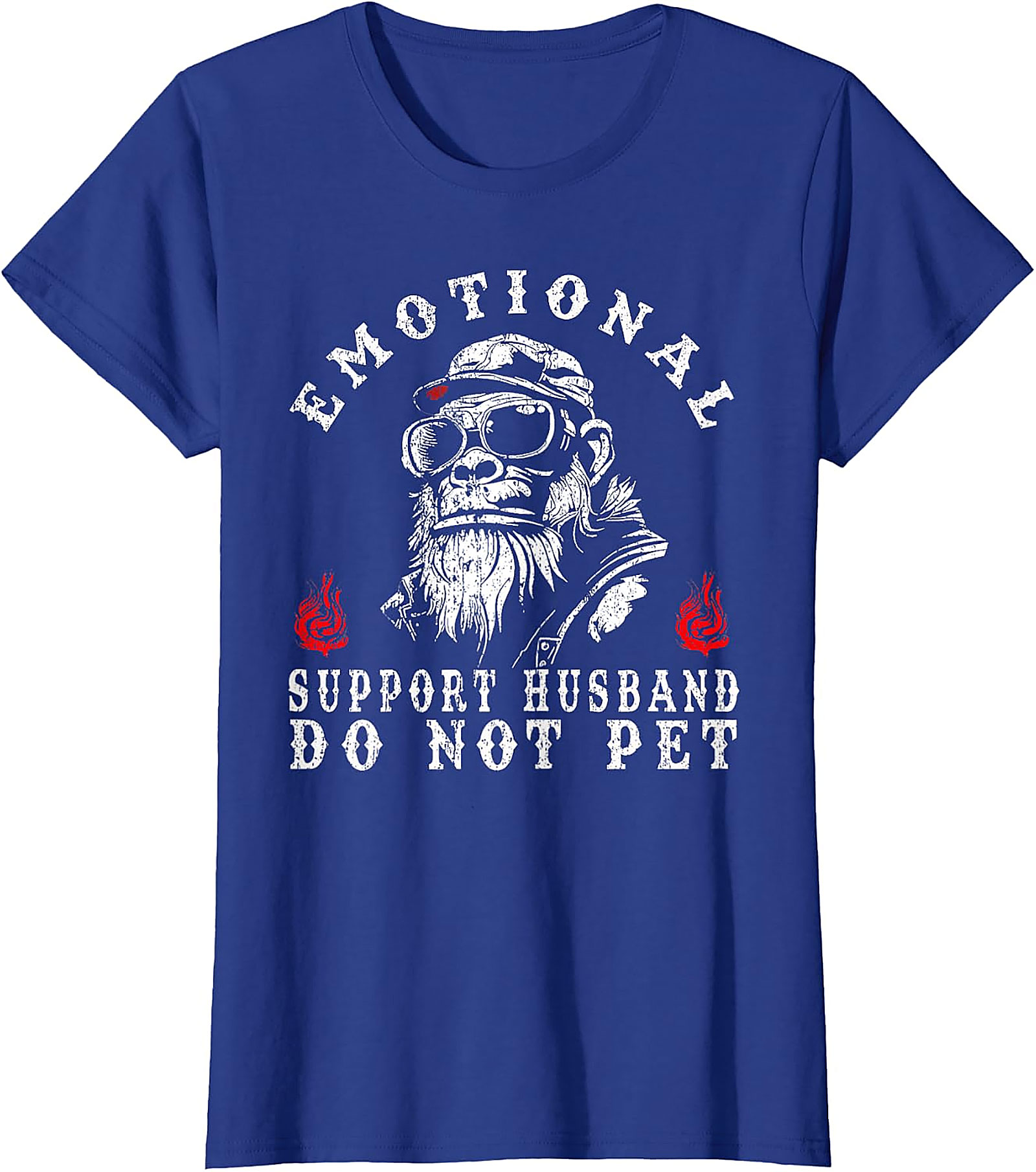 Emotional Support Husband Do Not Pet Funny Monkey T-Shirt